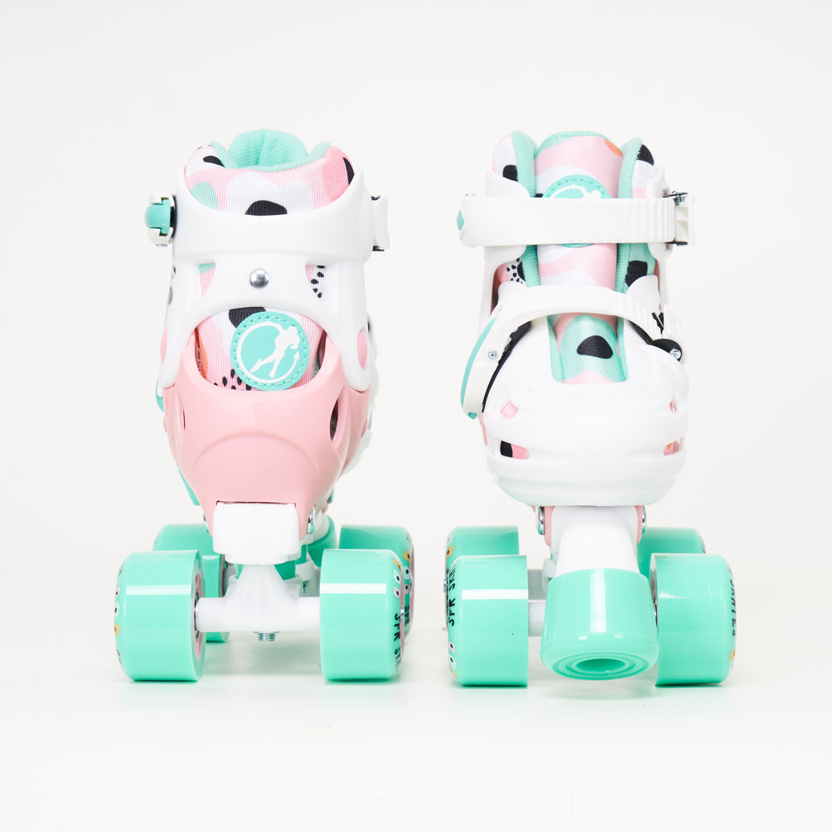 SFR Storm V Flower Junior Adjustable Quad Roller Skates for Girls - Perfect for Indoor & Outdoor Skating, Birthday Gifts, and Roller Rink Fun
