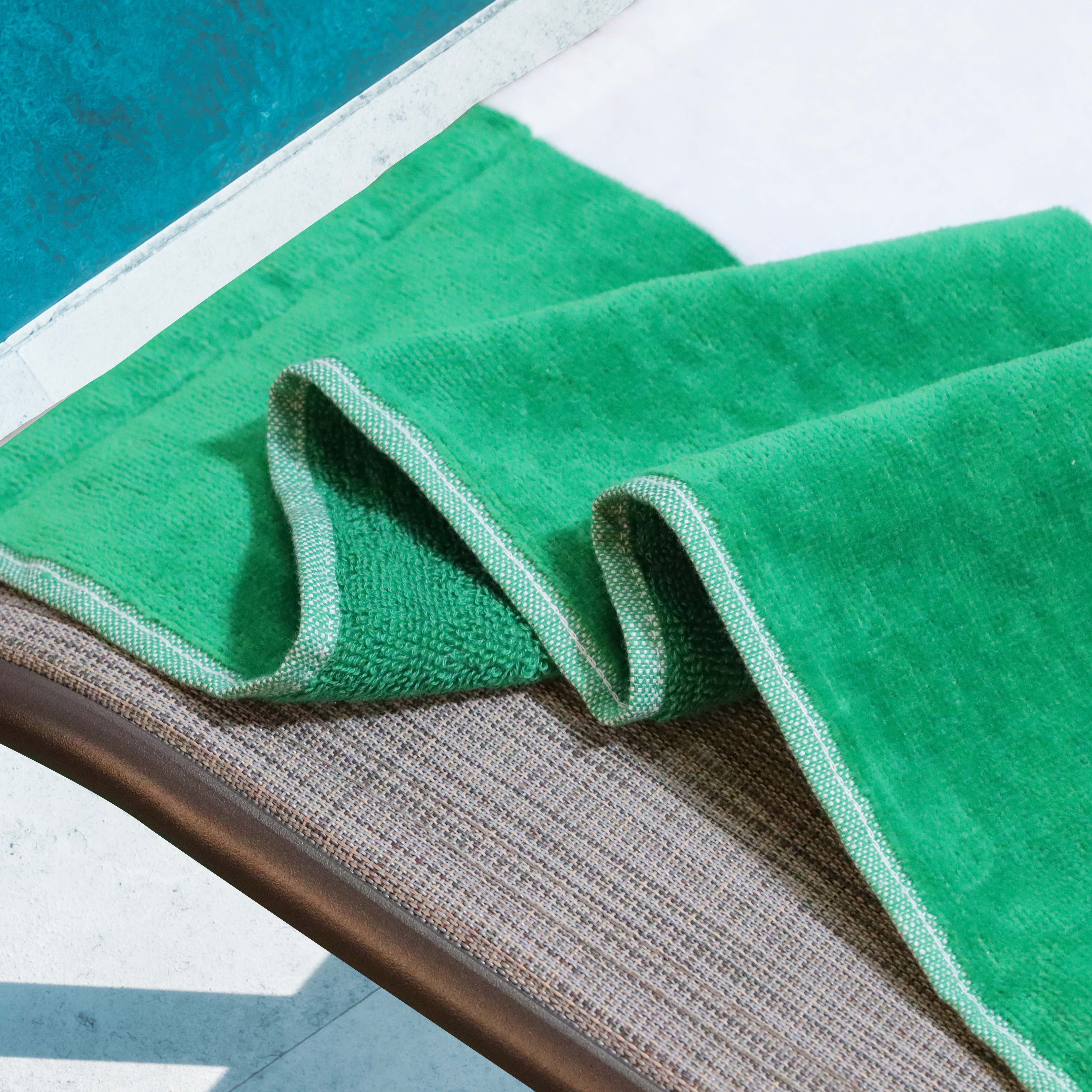 Premium Cabana Striped Cotton Beach Towel & Chaise Lounge Cover - Soft, Absorbent, UV Protection - Perfect for Poolside, Beach Vacations & Outdoor Relaxation