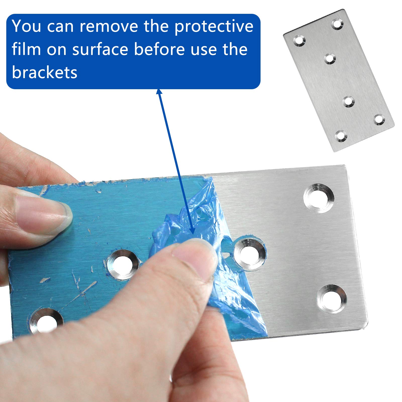 BokWin 4Pcs Heavy Duty Stainless Steel Mending Plates 100x50x2mm - Straight Metal Brace Repair Bracket with Screws for Wood Furniture, Shelves, Cabinets | DIY Home Improvement & Woodworking Projects