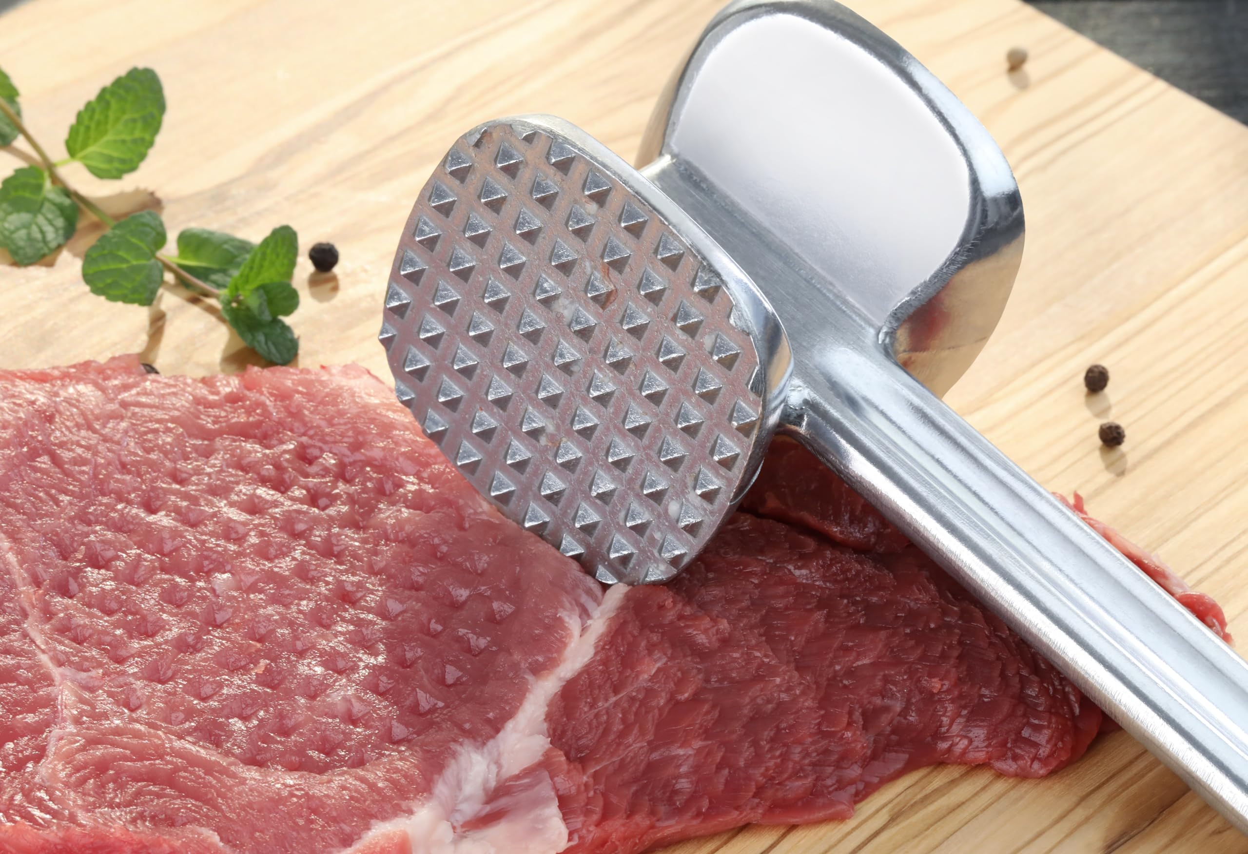 Heavy Duty 10-Inch Cast Aluminum Meat Tenderizer - Professional Grade Kitchen Tool for Steak, Chicken & Pork - Perfect for Restaurants, BBQ & Home Cooking