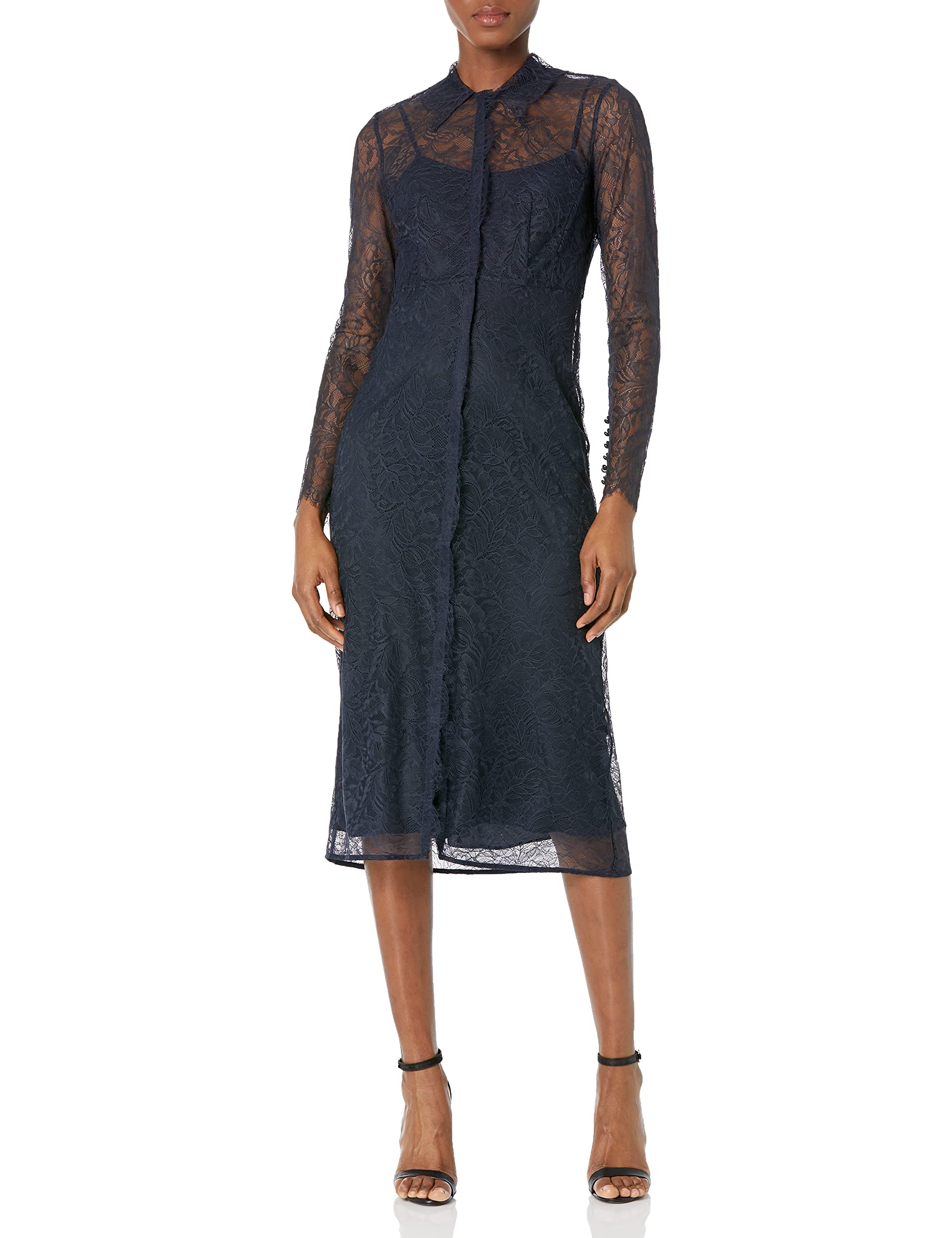 Rebecca Taylor Women's Lace Shirt Dress - Elegant Floral Lace Tunic Dress for Casual & Office Wear | Perfect for Spring & Summer Outfits, Date Nights & Special Occasions