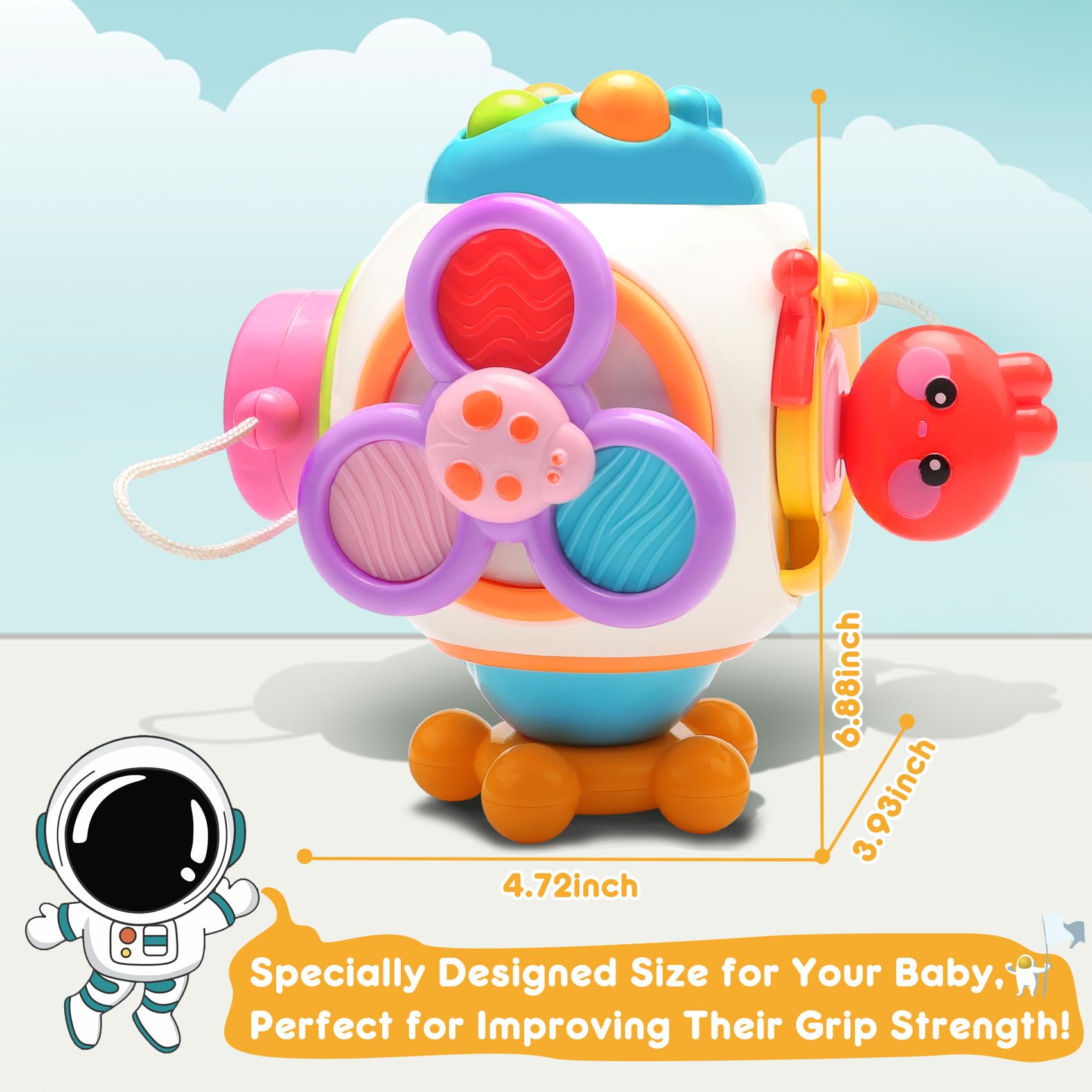 Montessori Sensory Toys for Toddlers 1-2 Years - Educational Baby Activity Cube for 6-18 Month Olds - Travel Learning Toys for Airplane & Car - Perfect Birthday Gift for Boys & Girls | Develop Fine Motor Skills & Cognitive Abilities