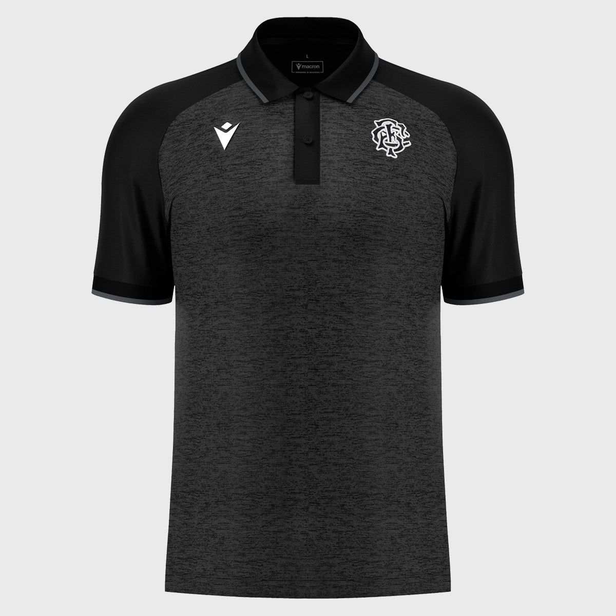 Macron Barbarians Rugby Poly Polo Shirt - Black - 2025 Edition | Performance Rugby Jersey for Training & Matches