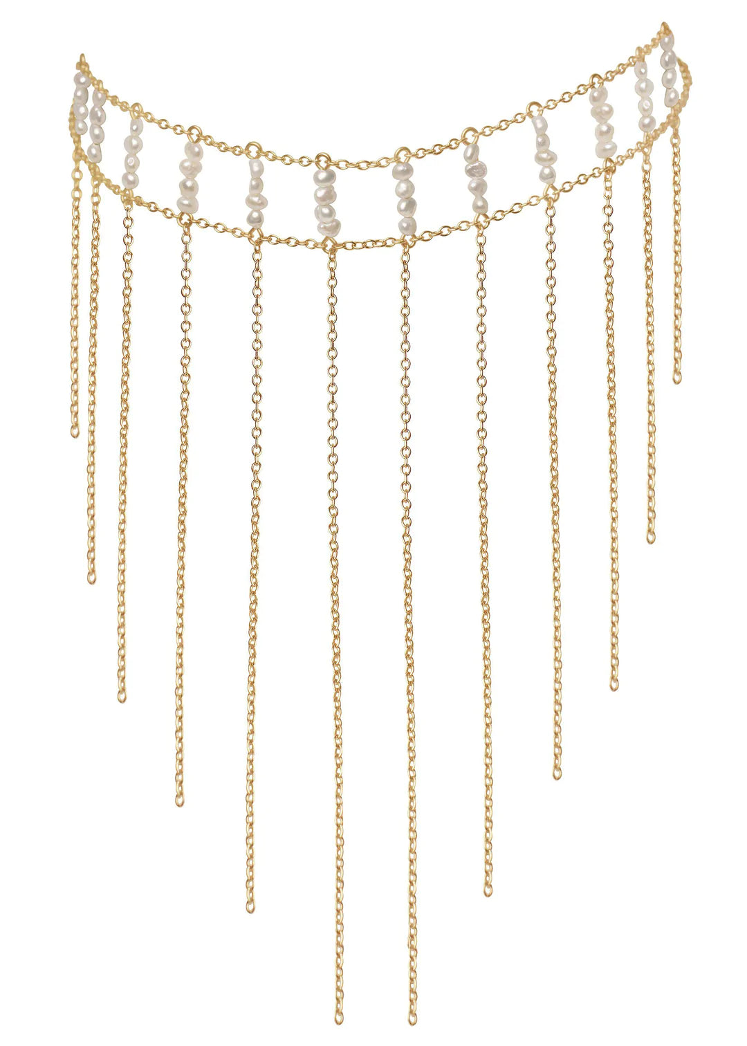 Elegant Waterfall Pearl Choker Necklace - Dainty Layered Pearls Jewelry for Women, Perfect for Weddings, Parties & Special Occasions