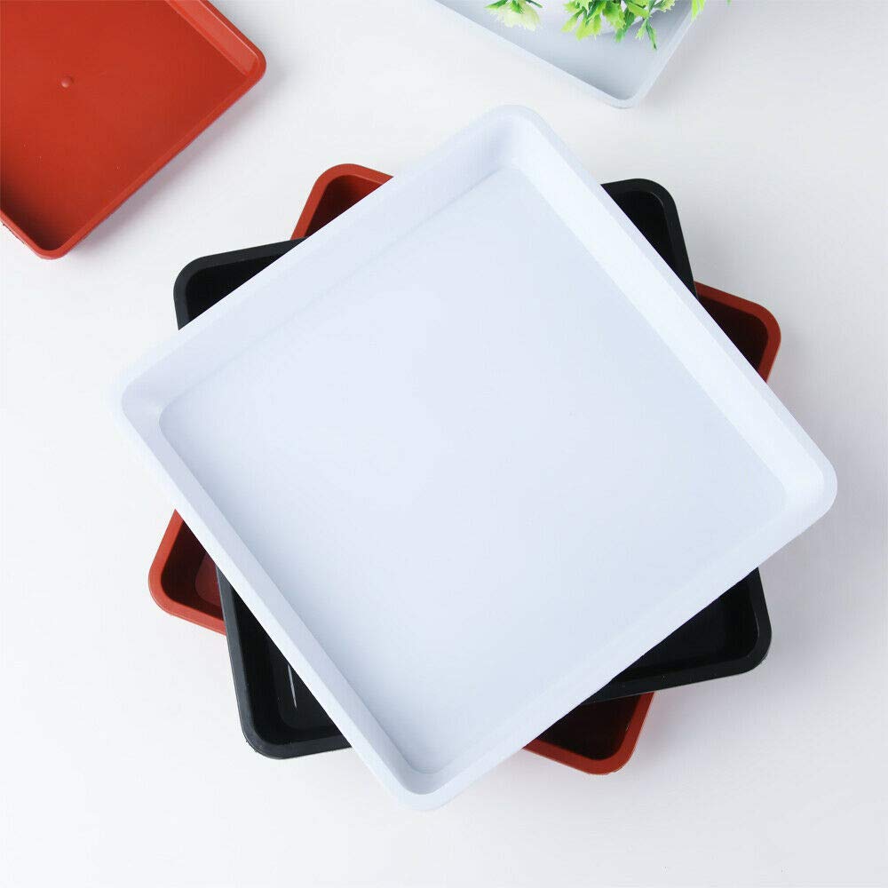 Heavy Duty Plant Drip Trays - 15x15cm White Square Plant Saucers for Indoor/Outdoor Use - Leak Proof, Deformation Resistant Garden Supplies - Perfect for Potted Plants, Flower Pots & Home Decor
