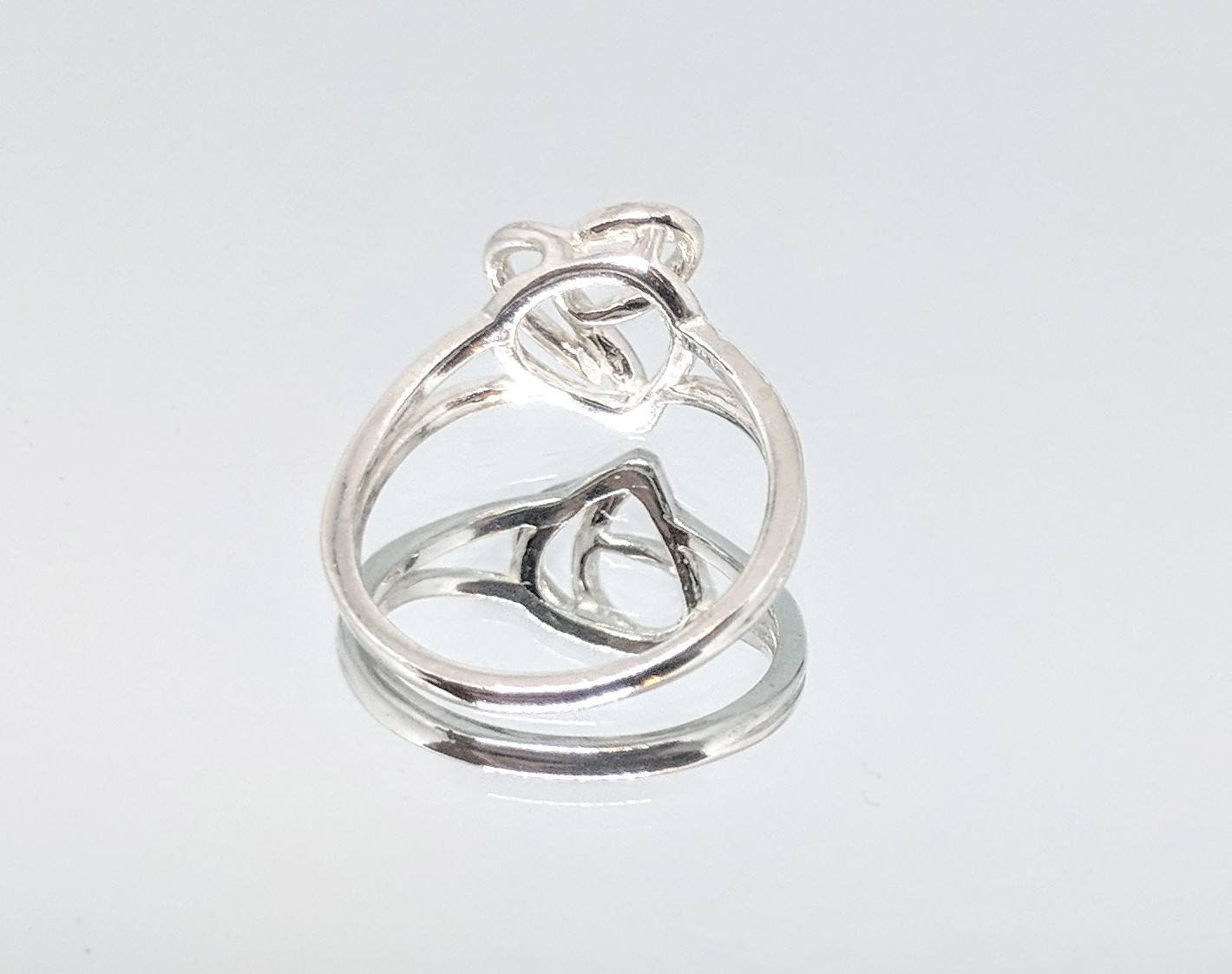 14K Gold or Sterling Silver Freeform Heart Ring - Size 7 DIY Jewelry Making, Fashion Statement Ring for Women - Perfect for Valentine's Gift, Anniversary Present or Everyday Wear