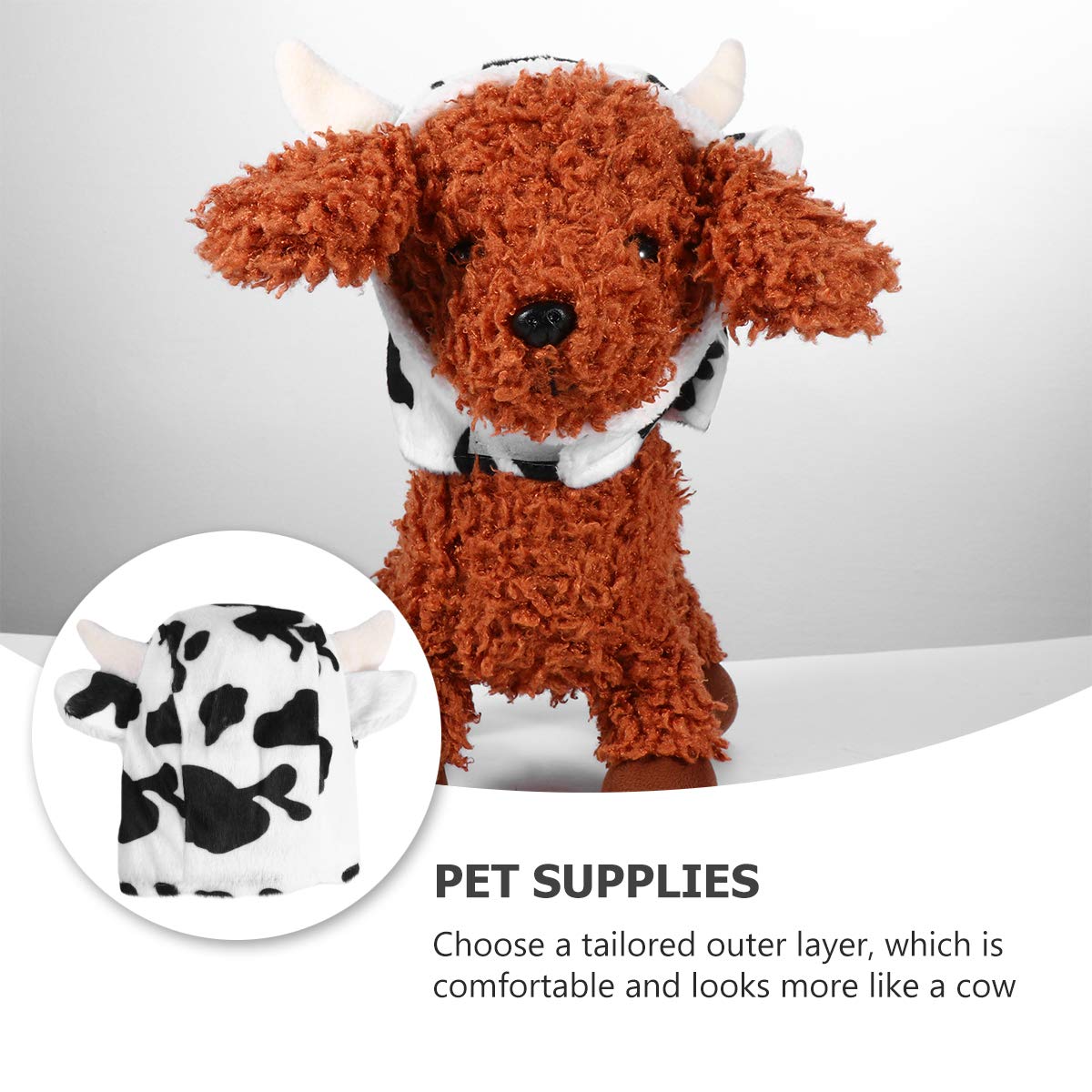 1PC Plush Cow Costume for Dogs - Cute Pet Cow Outfit for Halloween, Christmas & Cosplay Parties - Soft & Comfortable Dog Clothes for Small & Medium Breeds - Perfect for Pet Photo Shoots & Dress-Up Fun