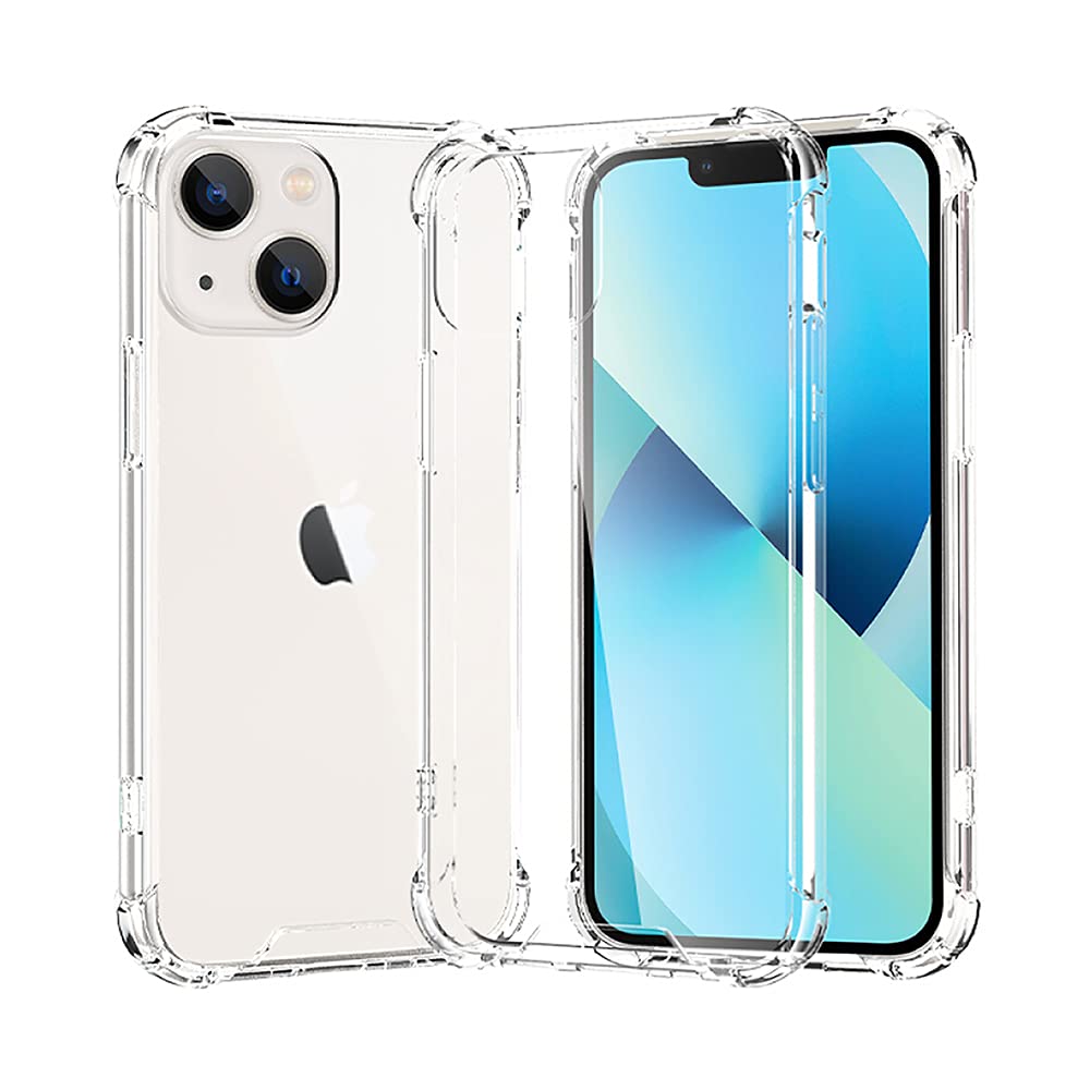 Premium Clear iPhone 13 Case (6.1-Inch) - Shockproof Hard PC Back & Soft TPU Bumper with Airbag Protection | Anti-Scratch Ultra Thin Protective Cover | Perfect for Everyday Use, Travel & Outdoor Activities