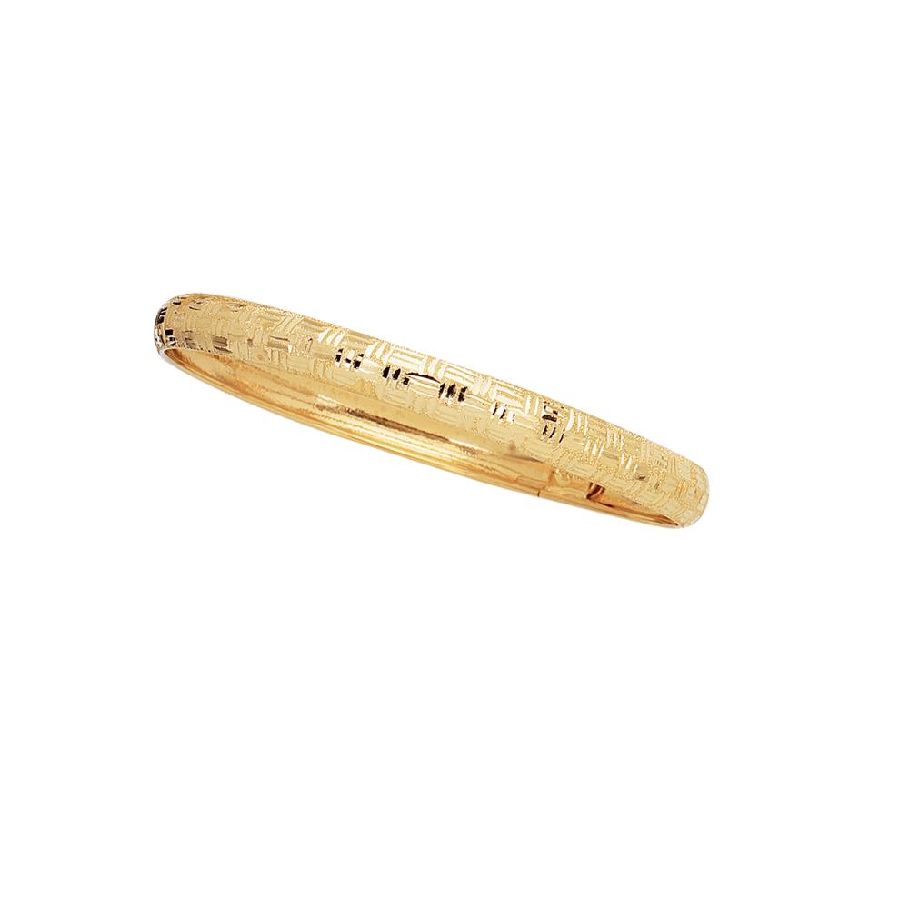 10K Gold 6mm Diamond Cut Bangle Bracelet for Women - Elegant Stackable Jewelry for Everyday Wear, Parties & Special Occasions