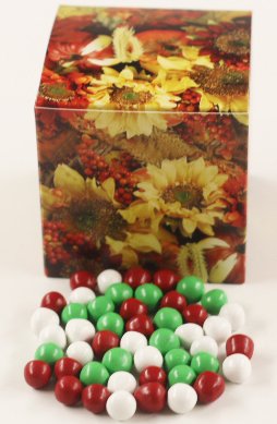 Scott's Cakes Christmas Chocolate Dutch Mints - 1 Pound Square Fall Leaf Gift Box | Holiday Treats, Party Favors & Festive Desserts