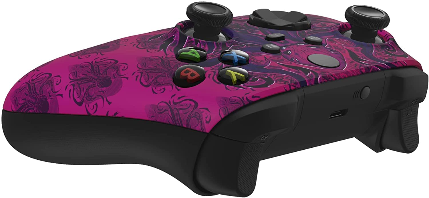 Custom Wireless Xbox Controller for Microsoft Xbox Series X/S & Xbox One - Soft Touch Grip - Purple Monster Design - Perfect for Gaming, Streaming & Competitive Play