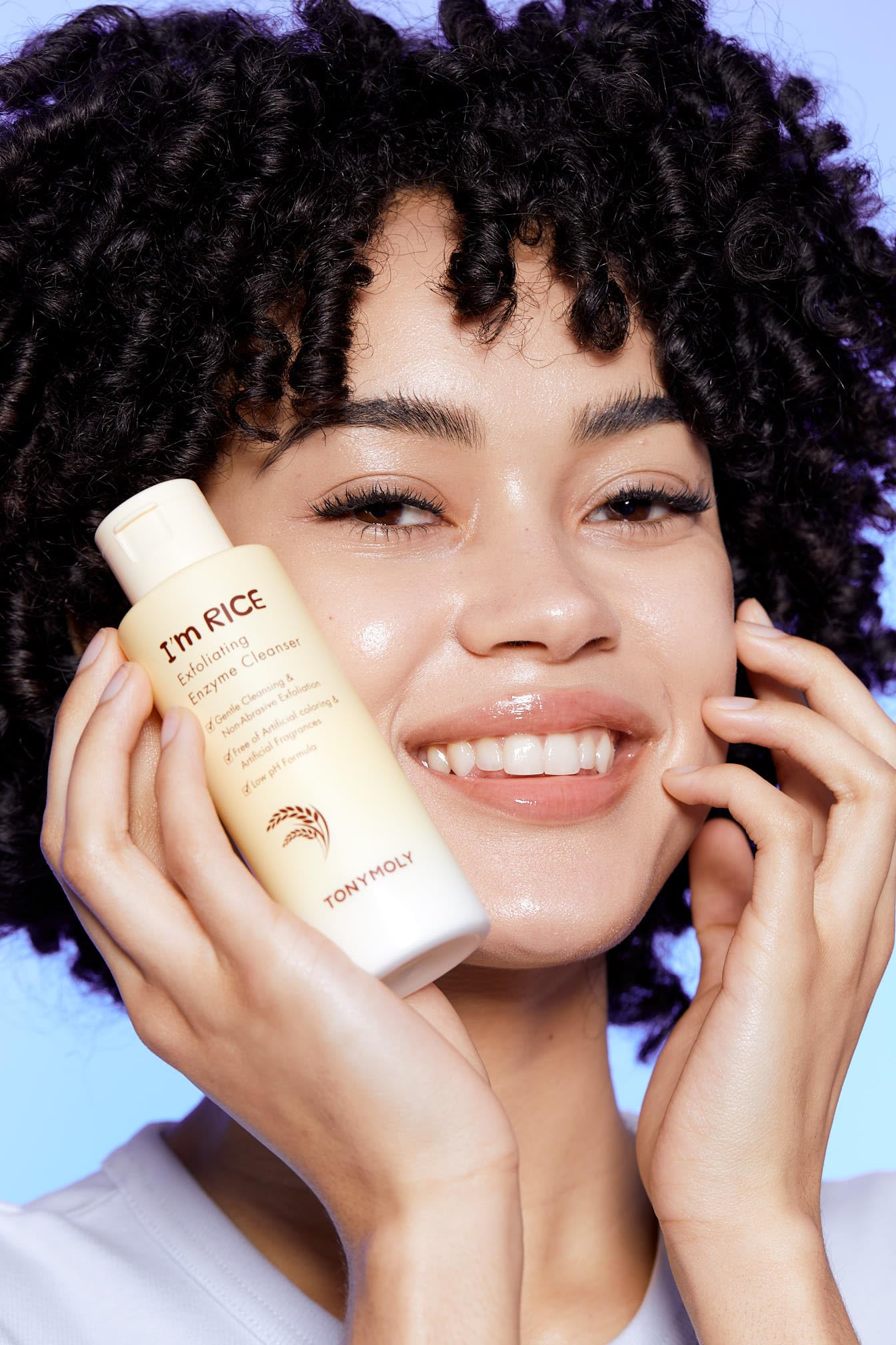 TONYMOLY I'm Rice Exfoliating Enzyme Face Cleanser - Gentle Rice Powder Wash for Smooth Skin, All-in-One Waterless Facial Scrub & Polish, 50g - Perfect for Daily Exfoliation & Brightening Skincare Routine