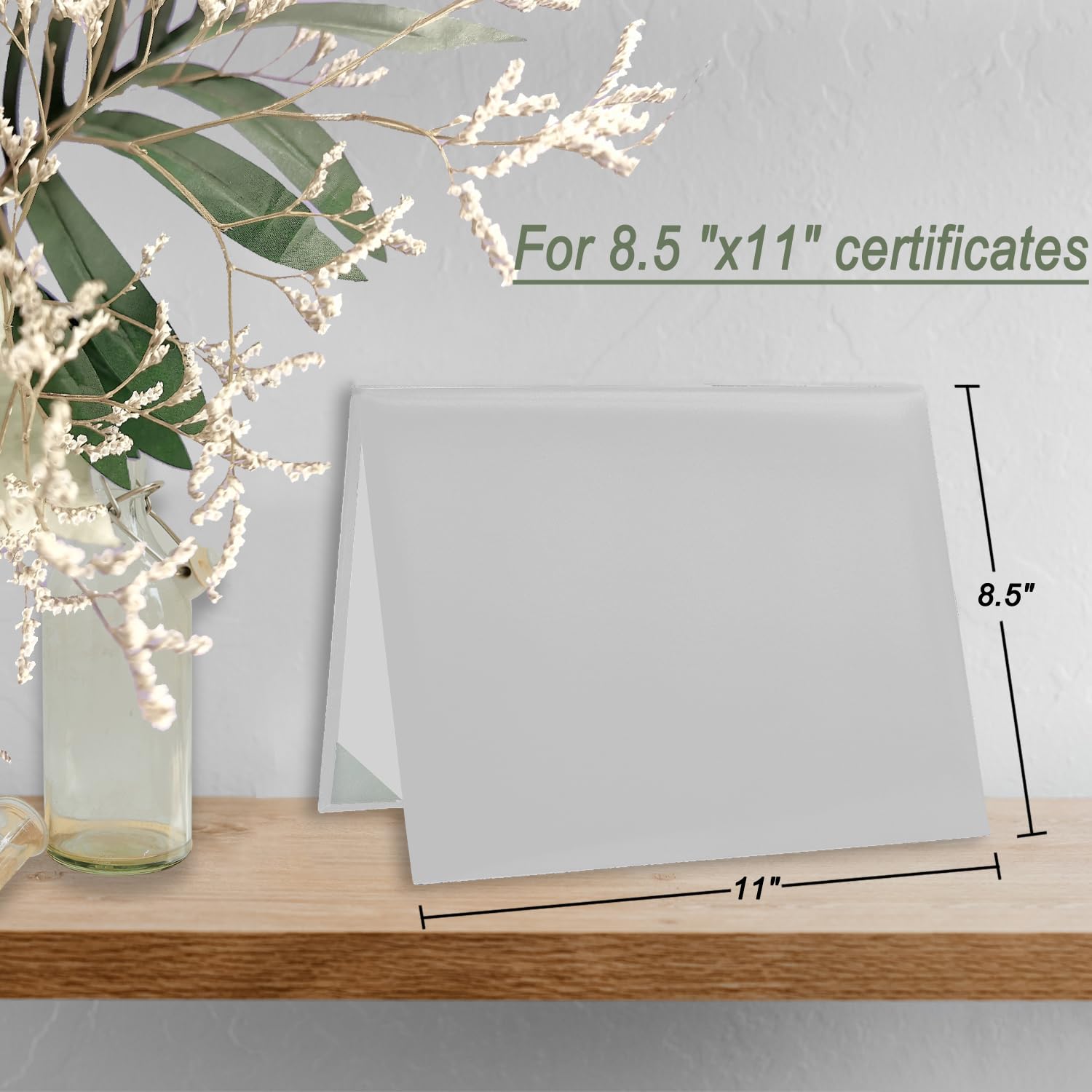 Elegant Faux Leather Diploma Cover 8.5x11 Inch - Graduation Certificate Holder for Graduation, Wedding Officiant, Awards & Diplomas (White, 1 Pack) - Perfect for Graduation Ceremonies, Professional Document Storage & Special Occasions
