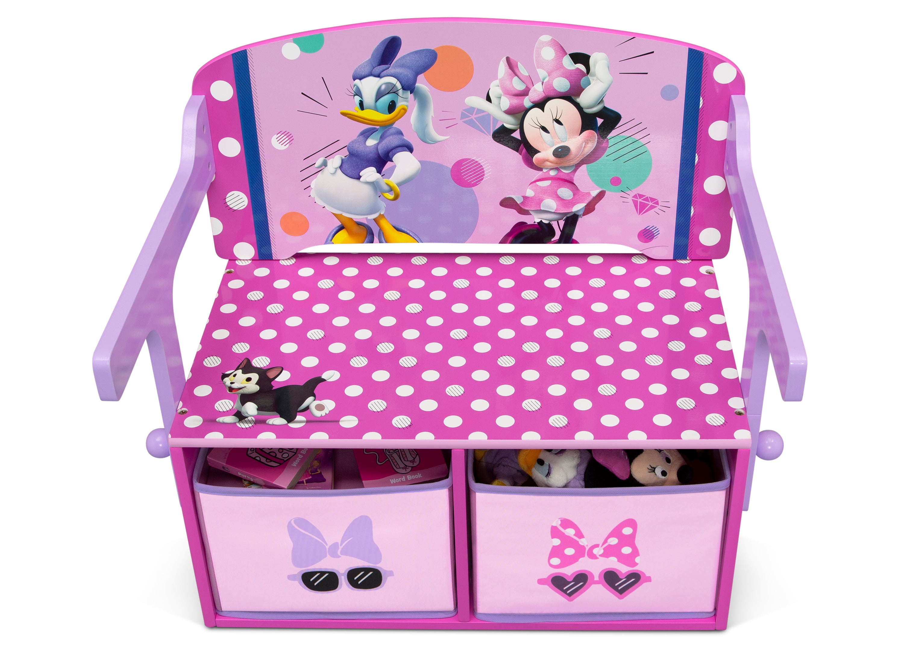 Minnie Mouse 2-in-1 Activity Bench and Desk for Kids - Convertible Play Table & Study Desk - Perfect for Playroom, Nursery, or Preschool Learning Activities