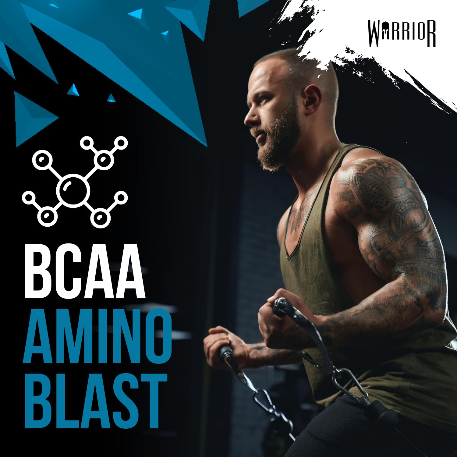 Warrior Amino Blast 270g BCAA Powder - Branched Chain Amino Acids Supplement for Workout & Recovery - Energy Drink with 30 Servings (Energy Burst) - Pre Workout & Post Workout Fuel for Athletes & Fitness Enthusiasts