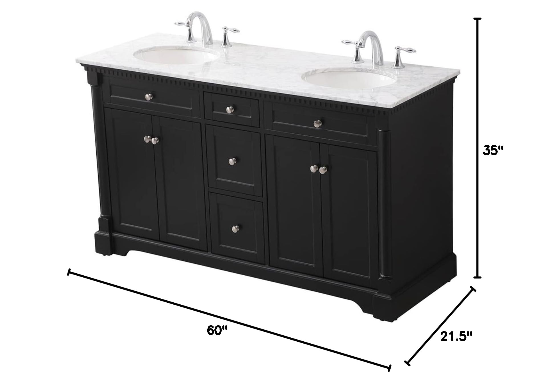 Modern Under Sink Bathroom Storage Organizer Cabinet - 28 Inch Elegant Black LED Double Ring Chandelier for Bathroom & Kitchen Decor - Perfect for Small Space Organization & Stylish Lighting
