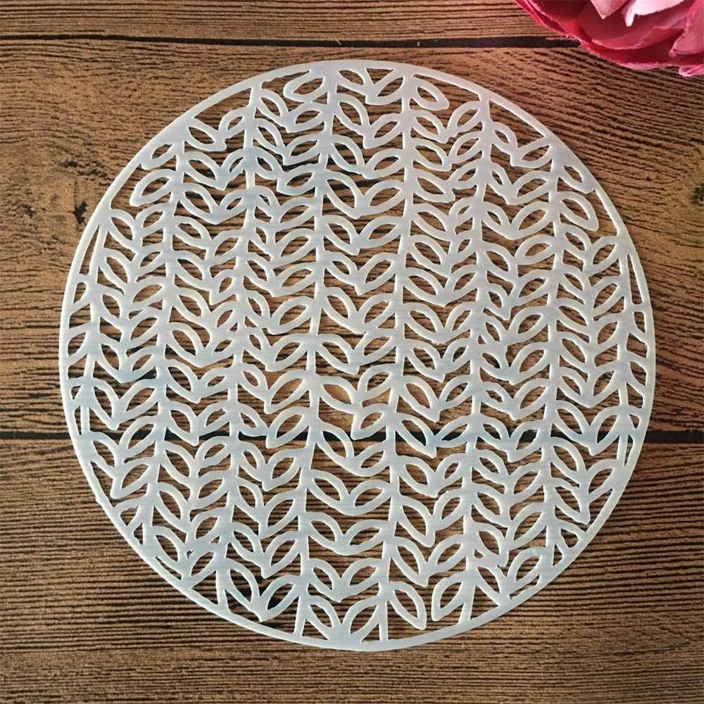13x13cm Round Grass Background Reusable Stencil for DIY Painting, Home Decor, Wall Art, Scrapbooking & Craft Projects - Perfect for Canvas, Wood, Fabric & Furniture Decoration
