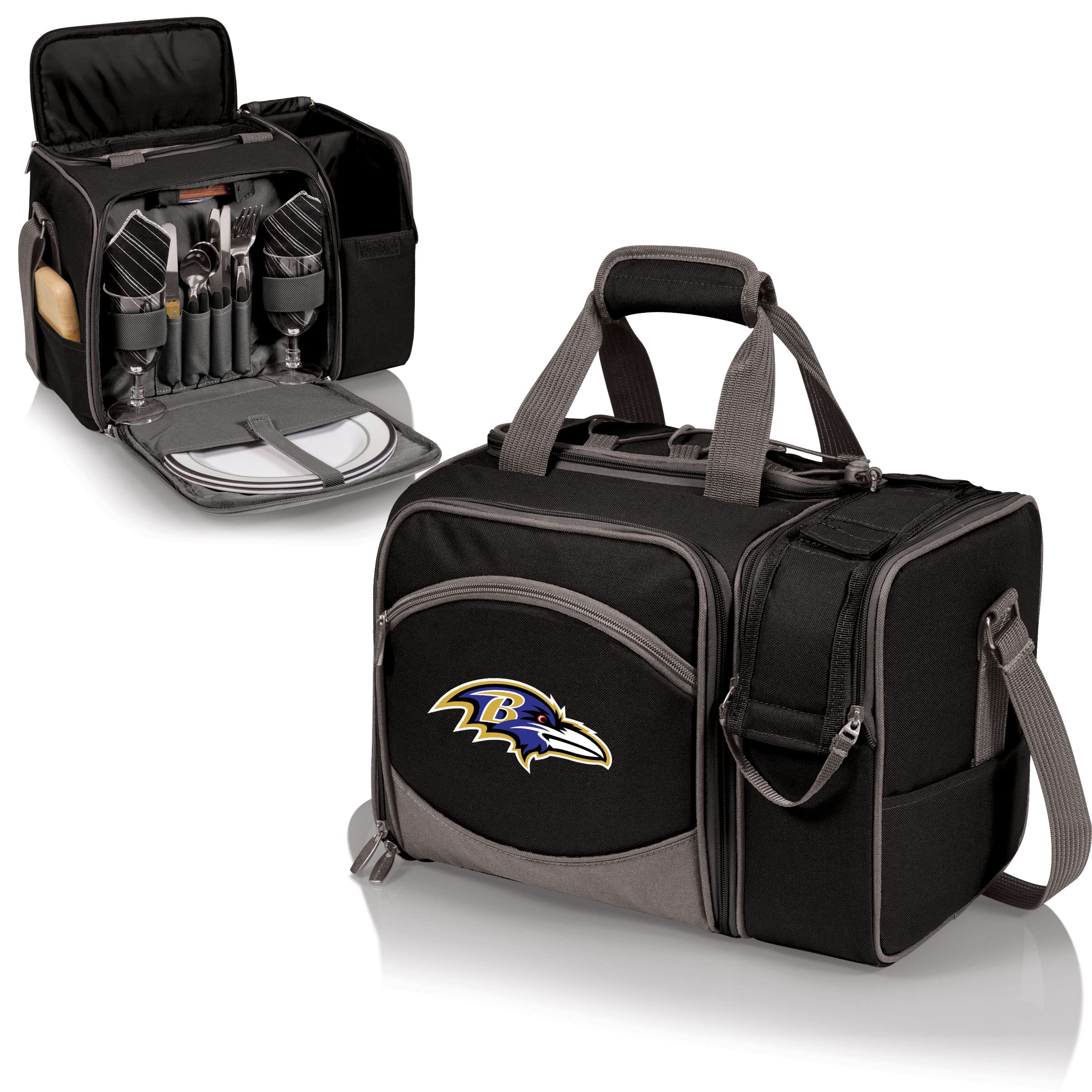 PICNIC TIME NFL Unisex-Adult NFL Malibu Picnic Basket Cooler - Insulated Portable Picnic Basket for Outdoor Games, Tailgating & Beach Parties