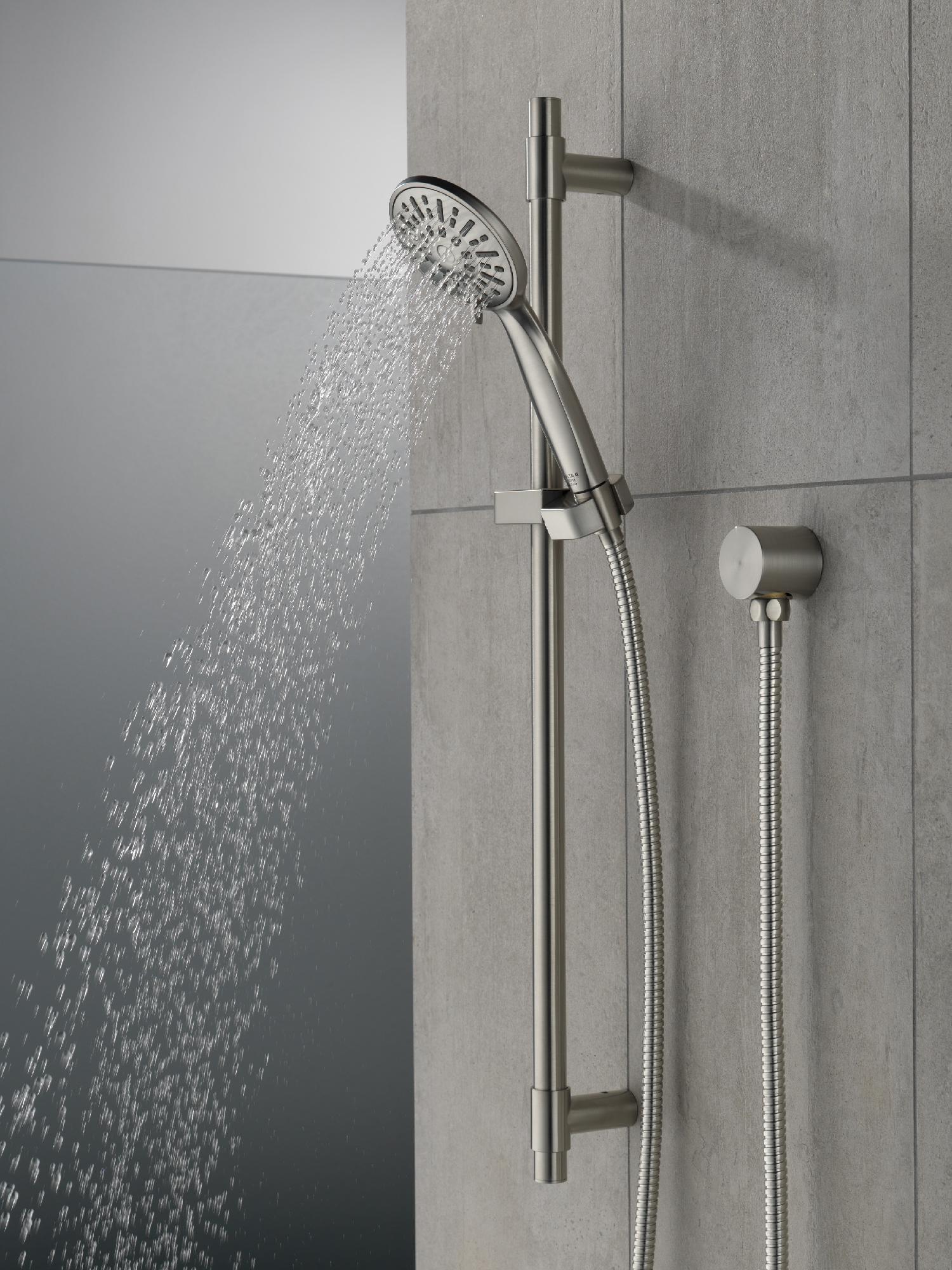 Delta 4-Setting Hand Shower with Slide Bar - Stainless Steel (Model 51361 SS) for Bathroom, Spa & Relaxation