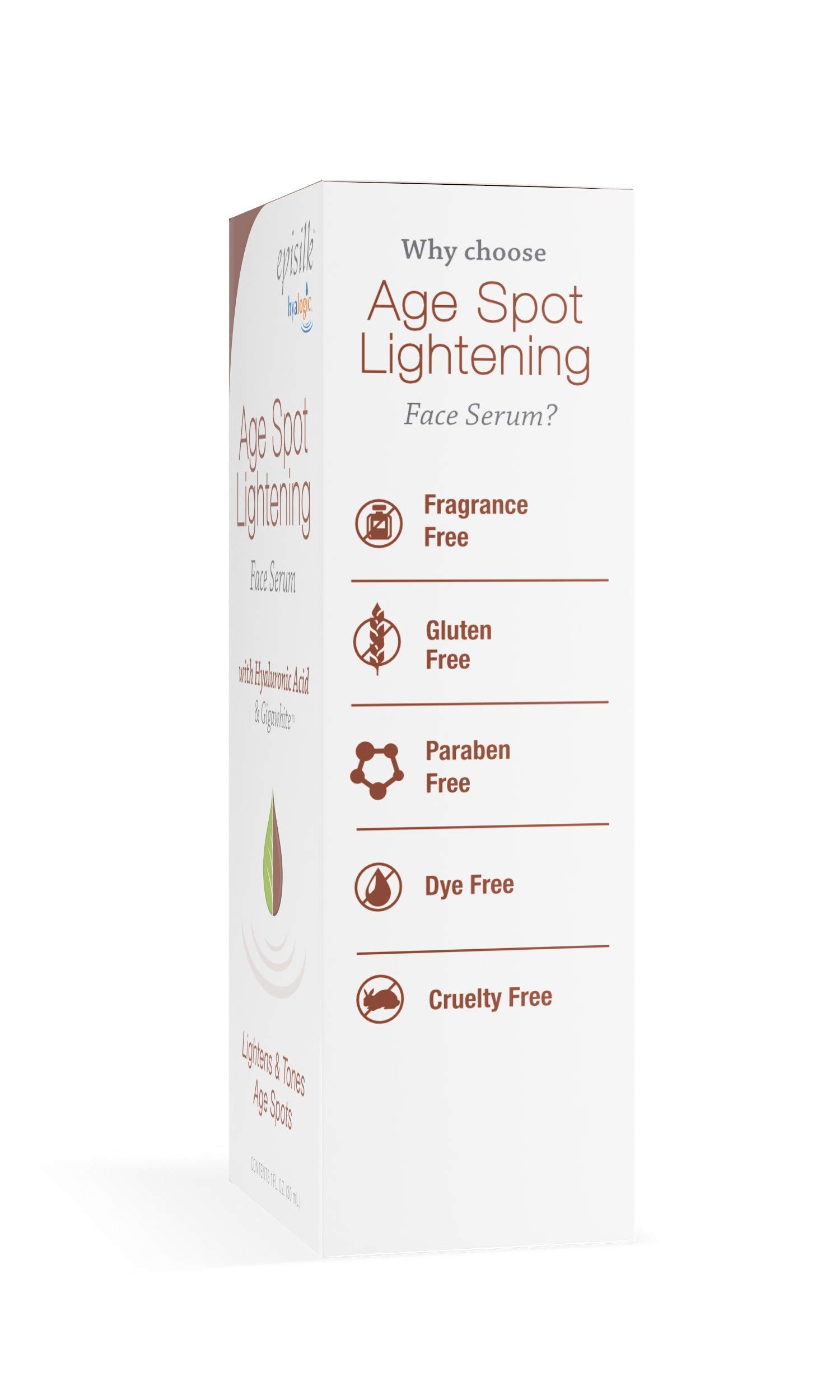 Age Spot Face Serum - Dark Spot Corrector with Hyaluronic Acid & Gigawhite - Brightening Serum for Age Spots, Wrinkles & Fine Lines - 1 Fl. oz by Hyalogic - Perfect for Daily Skincare Routine & Anti-Aging Treatment