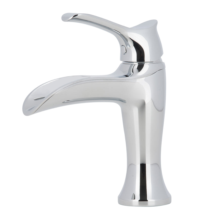 Eleganzia Series Single Lever Chrome Bathroom Faucet - Modern Water-Saving Design for Vanity, Sink & Powder Room Installation