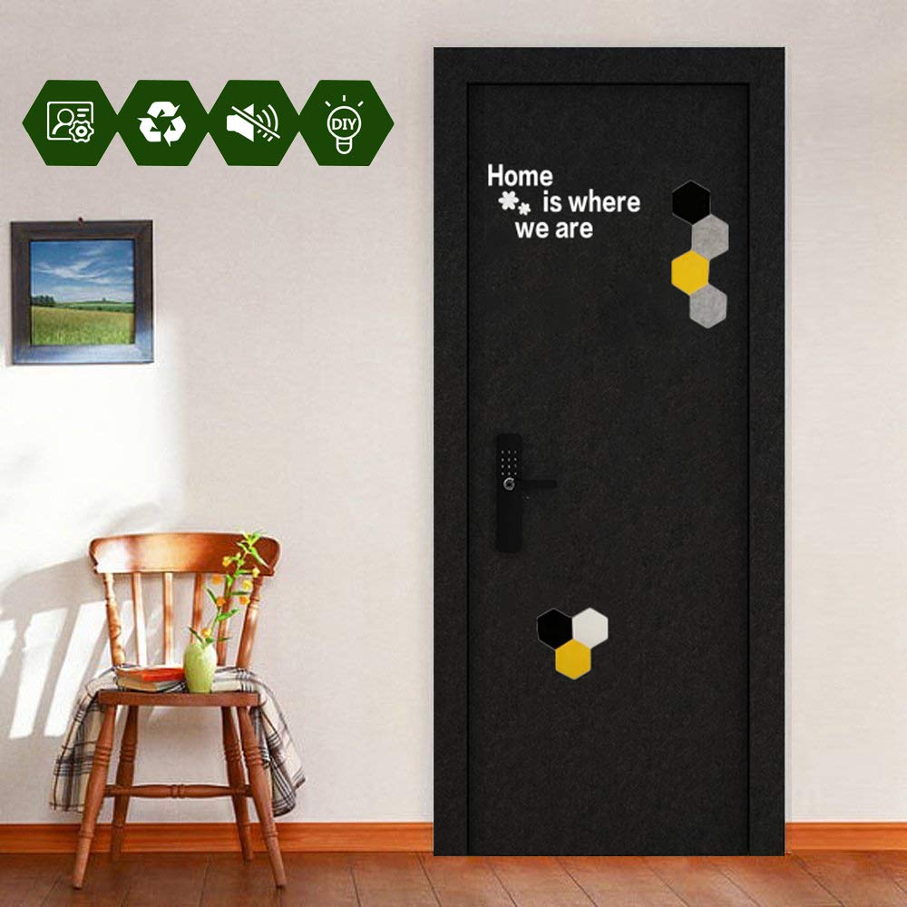 SODKK 5mm Thick Self-Adhesive Door Mural - Thermal Insulation & Sound Absorbing Wallpaper, Waterproof Home Decor for Bedroom, Living Room, Office - Black Home is Where The Heart Is - Perfect for Home Renovation & Interior Design Projects