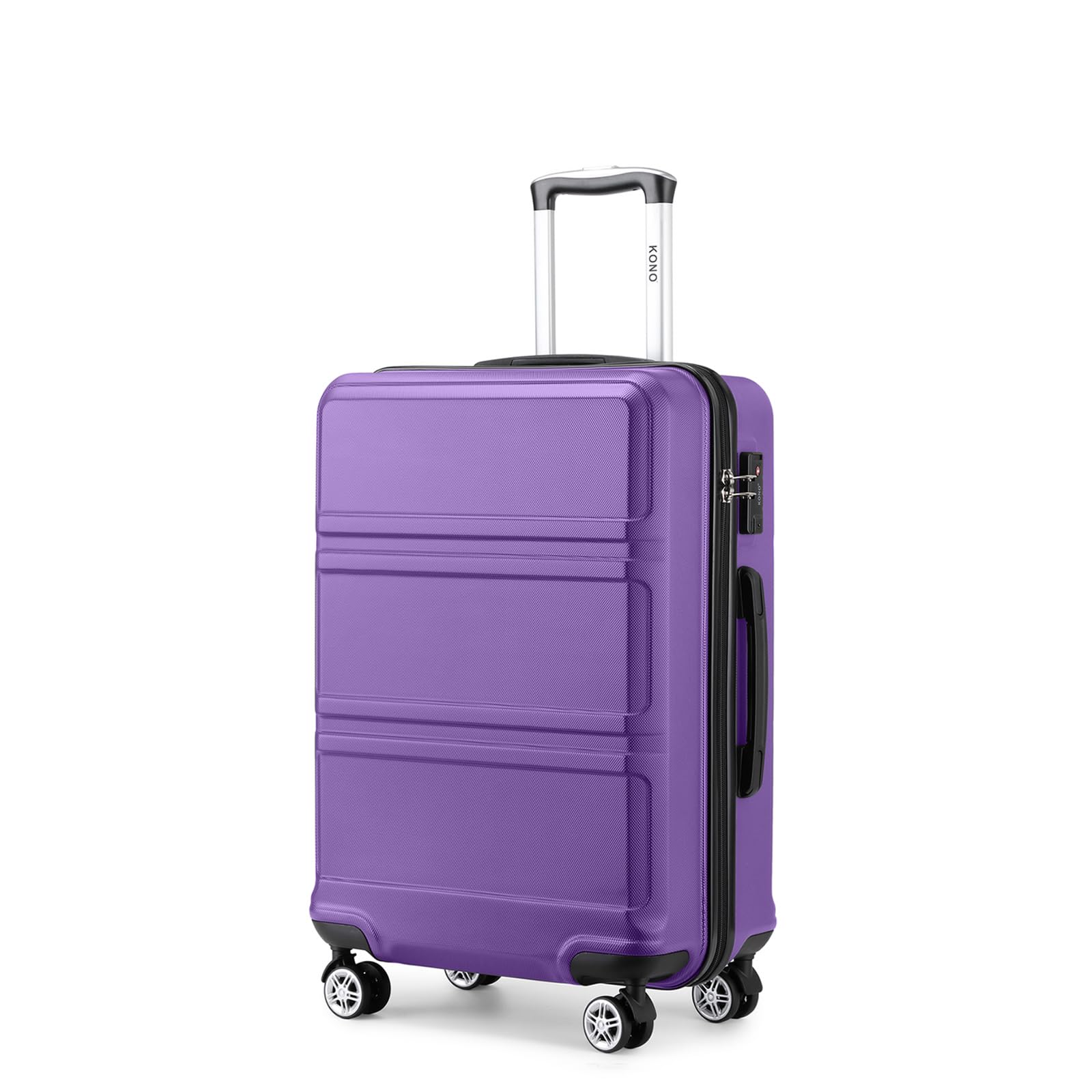 Kono 20'' Lightweight Hardside Carry-On Luggage with Spinner Wheels & TSA Lock - Airline Approved Purple Suitcase for Travel, Business Trips & Weekend Getaways