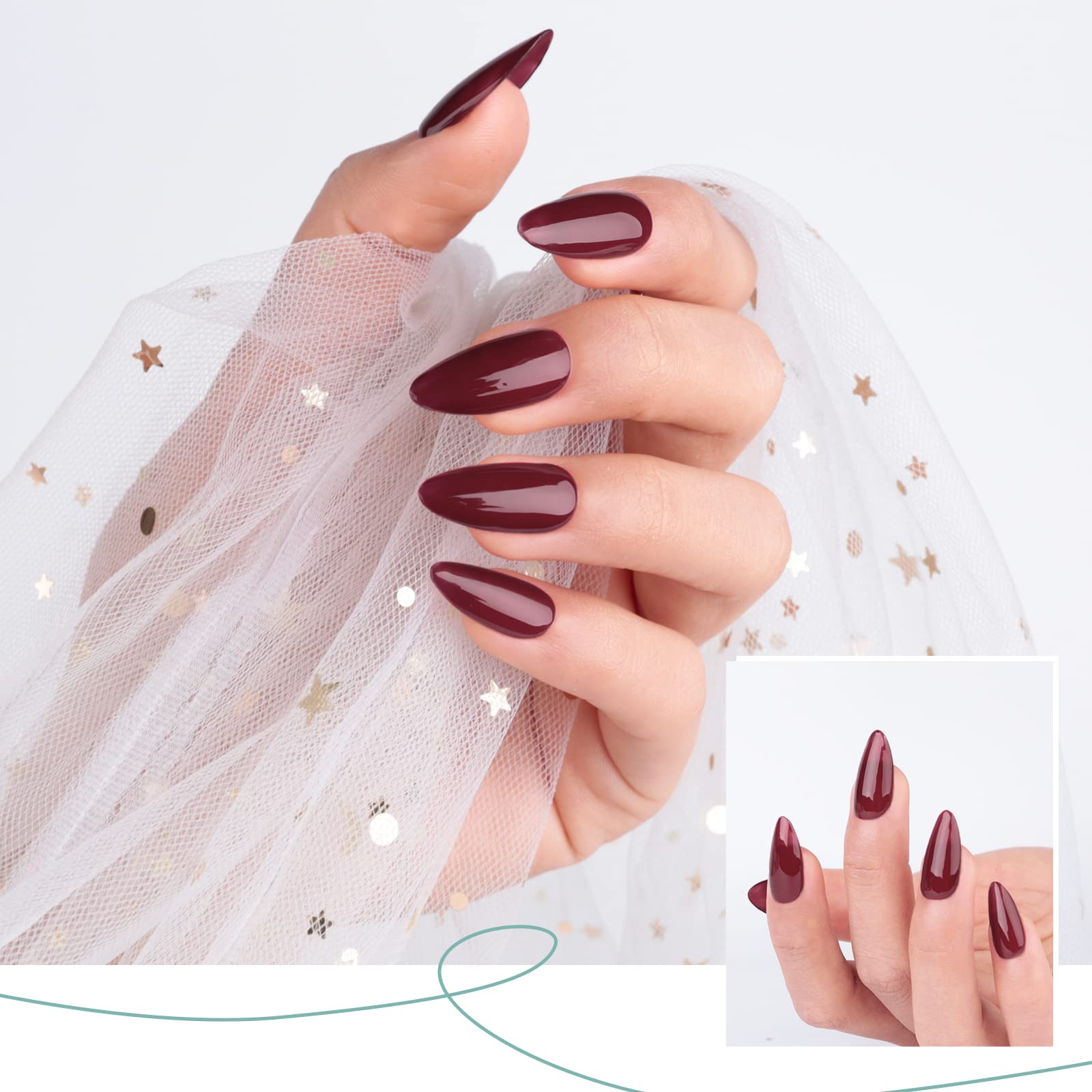 Imtiti Translucent Gel Nail Polish - 0.5 fl oz Dark Red Sheer Soak Off UV/LED Gel Polish for Manicure, Nail Art & Salon DIY | Long Lasting Christmas & Halloween Nail Designs | Perfect for Parties, Weddings & Special Occasions