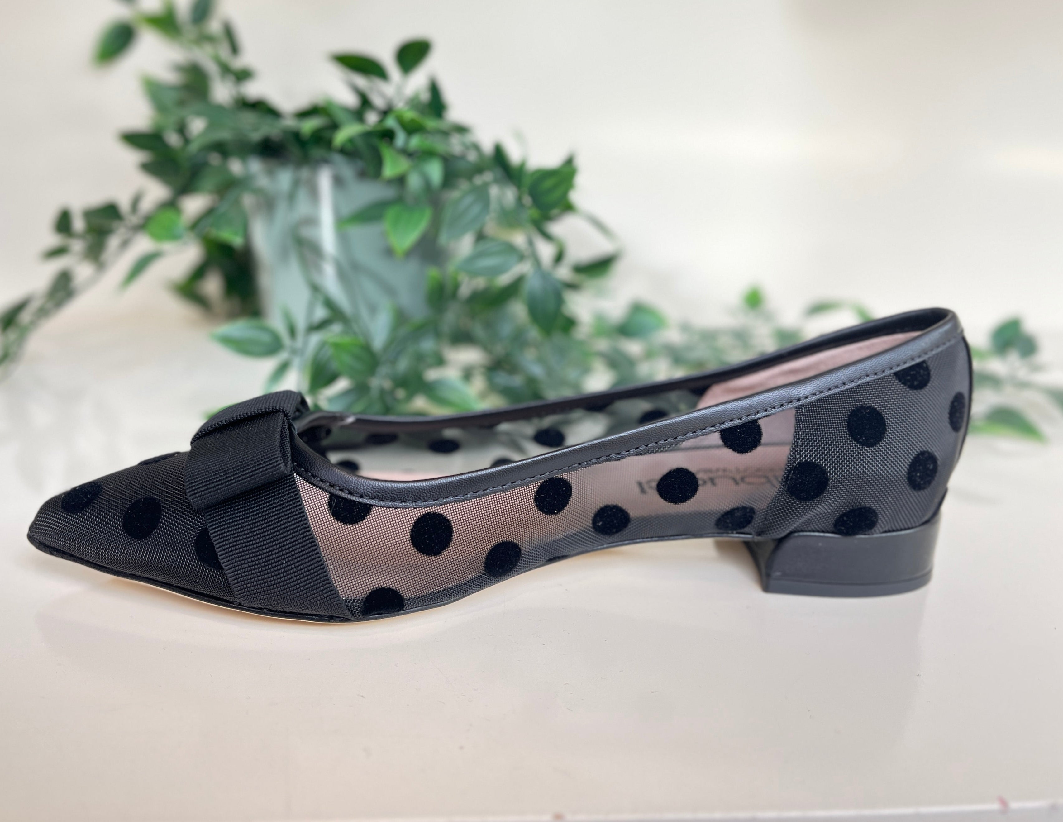 Fabucci Women's Black Polka Dot Ballet Flats - Comfortable Slip-On Shoes for Work, Office & Casual Wear (Style A8009) | Perfect for Everyday Use, Walking & Travel