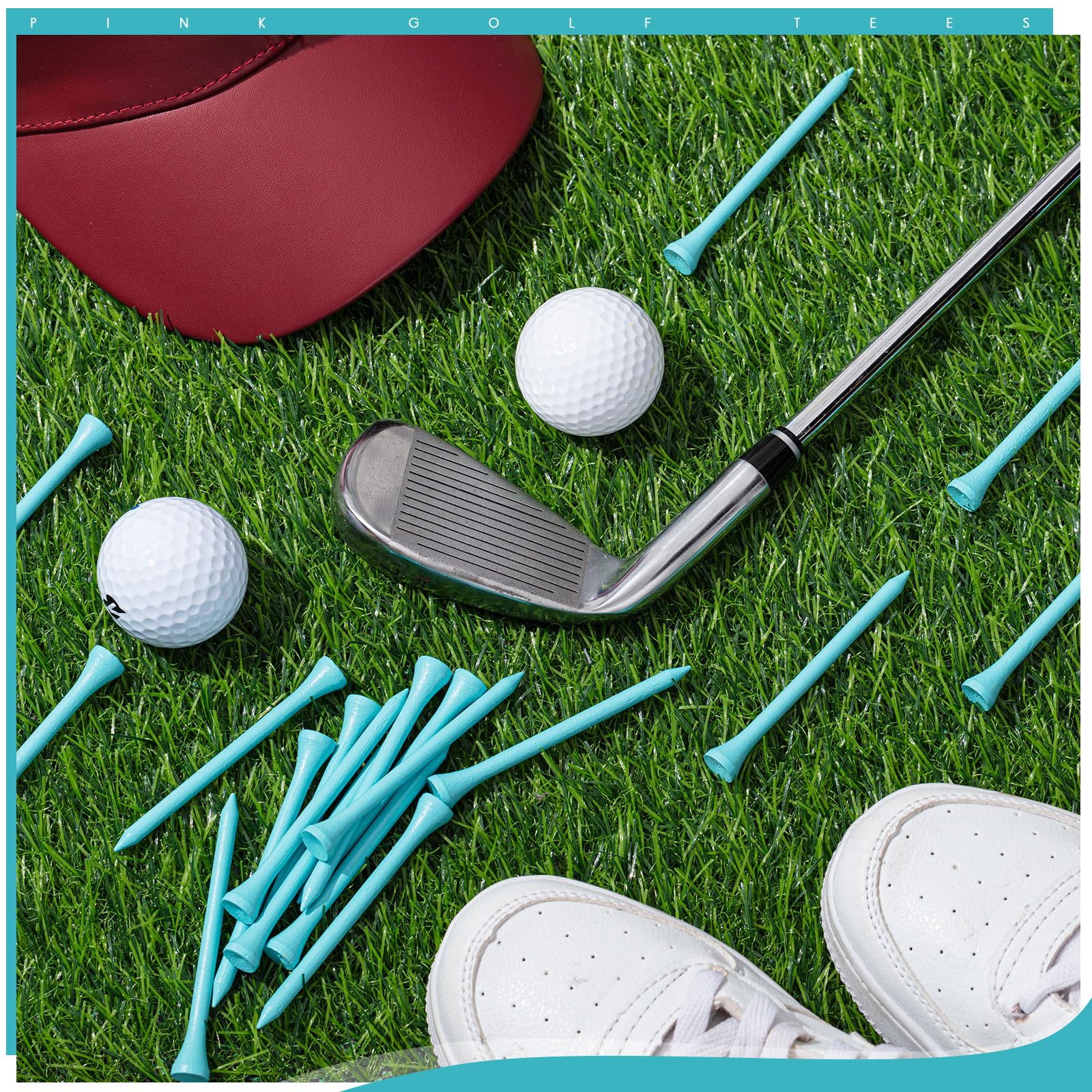 Jenaai 200 Pcs Bamboo Golf Tees - Professional Bulk Golf Tees for Women | Durable Golf Club Accessories for Driving Range & Course Play