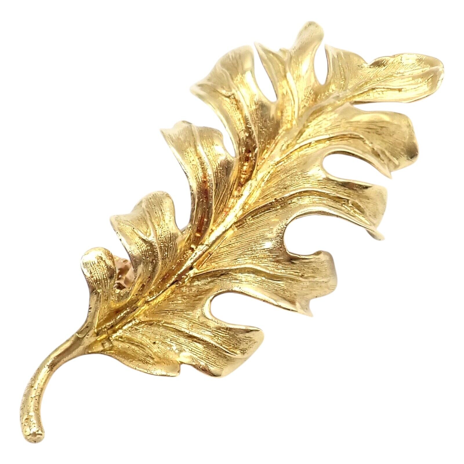 Vintage Tiffany & Co. 18k Yellow Gold Leaf Pin Brooch - Elegant Jewelry for Women, Perfect for Weddings, Parties & Special Occasions
