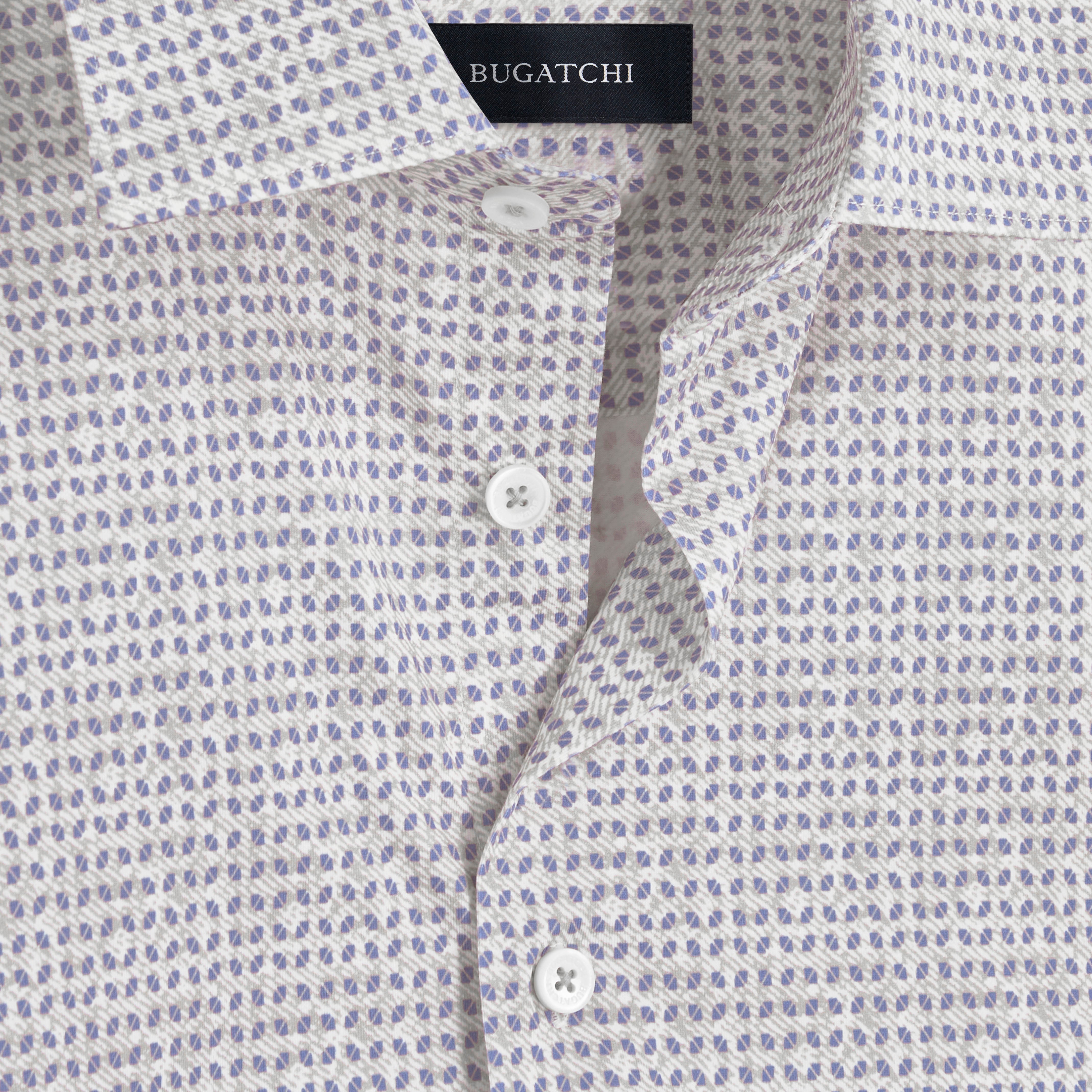 James Geometric Print Cotton Shirt for Men - Stylish Casual Button Down Shirt for Work, Office & Everyday Wear