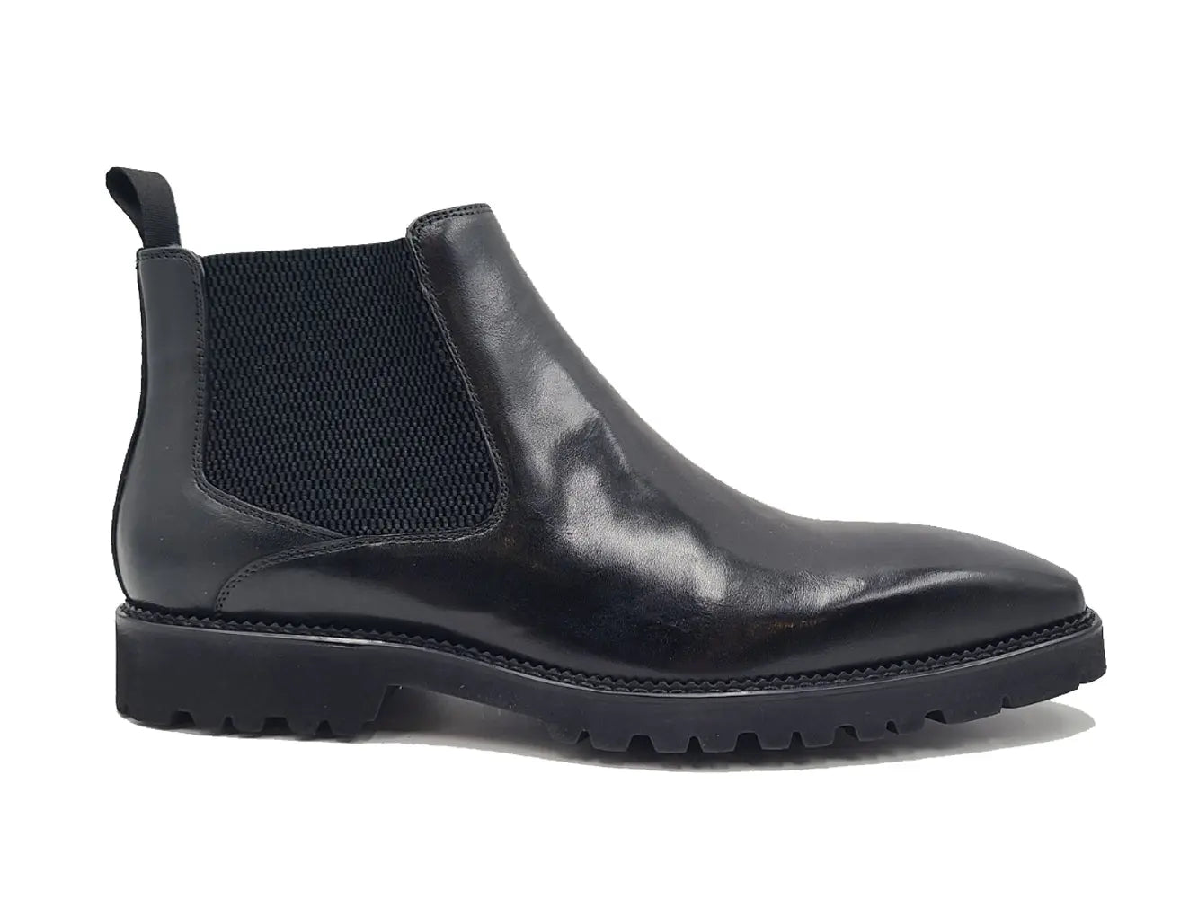 Stylish Patina Leather Chelsea Boots with Lug Sole - Waterproof & Comfortable for Men & Women - Perfect for Outdoor, Work & Casual Wear