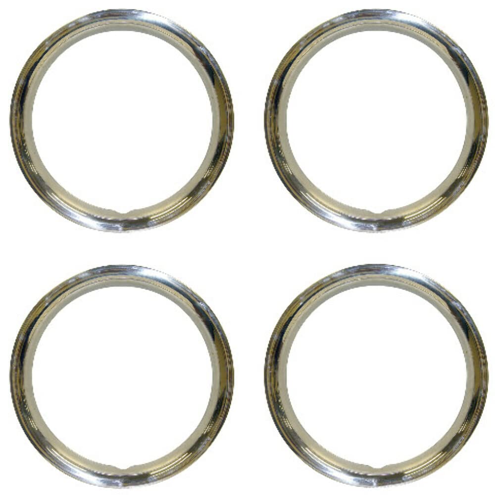 Stainless Steel Wheel Trim Rings for 14 Inch Rims - Chrome Beauty Rings Hub Caps - Perfect for Car, Truck & SUV Wheel Protection & Style Enhancement