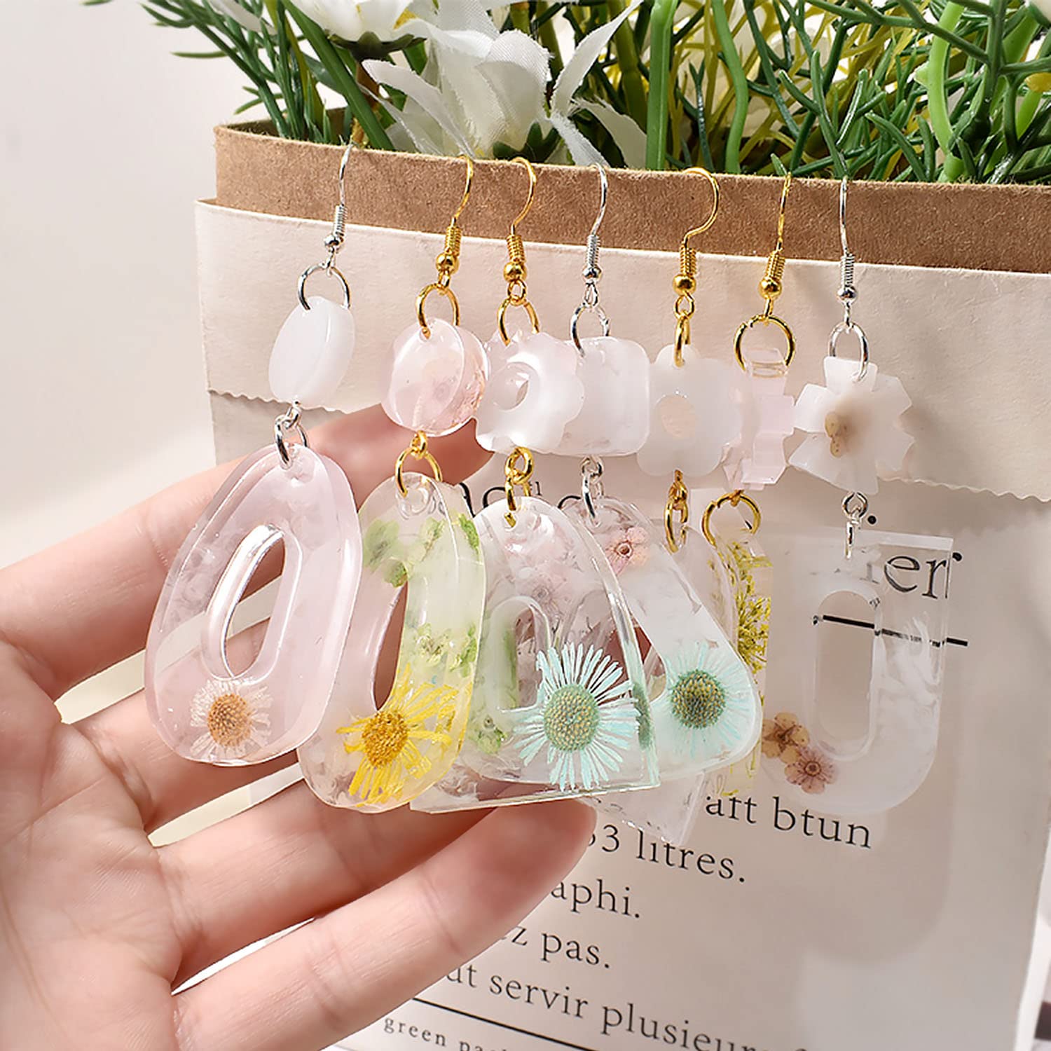 Premium Silicone Resin Jewelry Molds - 2PC Earring Molds with Holes for DIY Crafting | Perfect for Making Unique Earrings, Necklaces, Pendants & Keychains | Ideal for Home Crafting, Gift Making & Small Business Jewelry Production