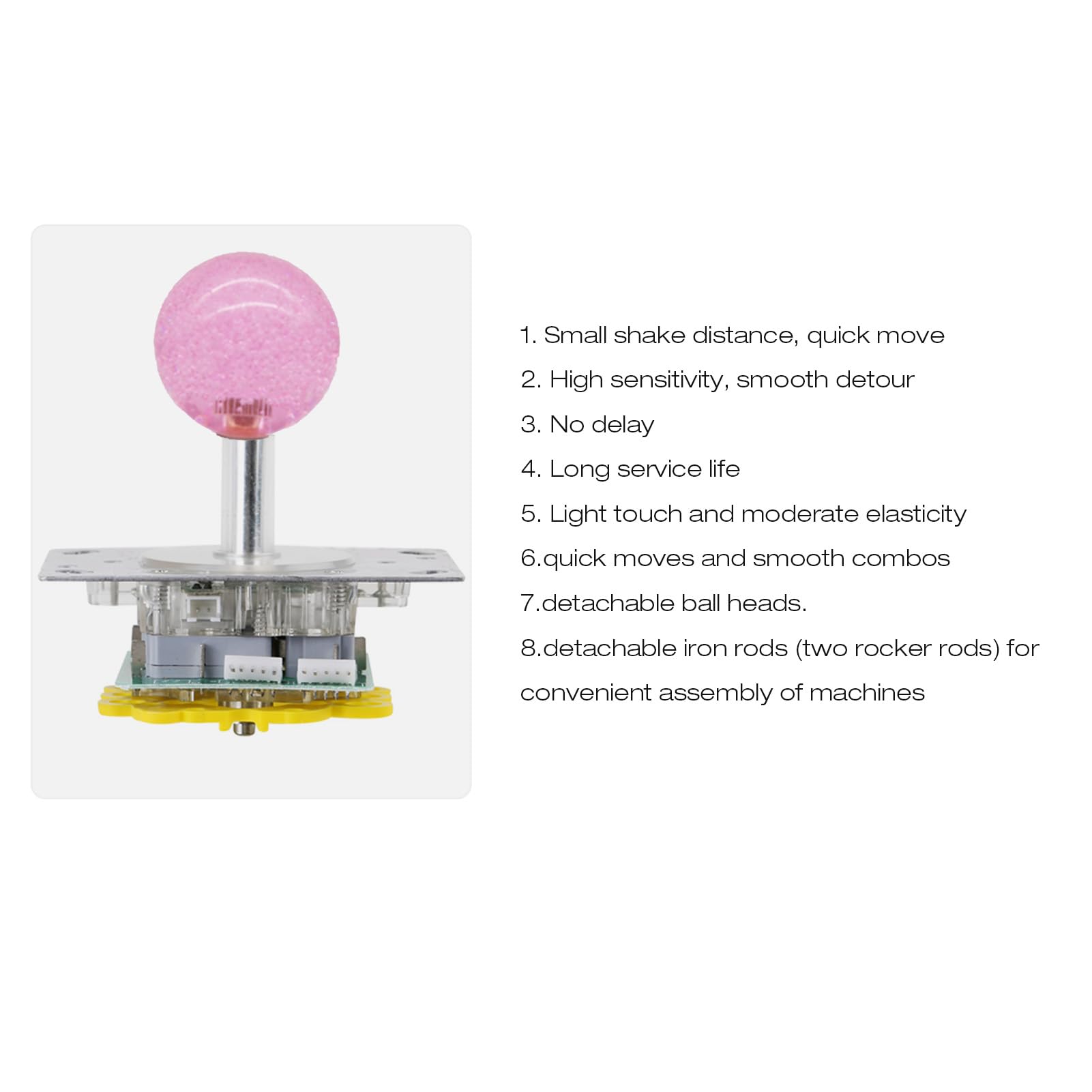 HEEPDD LED Colorful Illuminated Joystick - Switchable 4/8 Way, High Precision, Durable USB Arcade Controller for Windows - Perfect for Retro Gaming and Home Arcade Setups