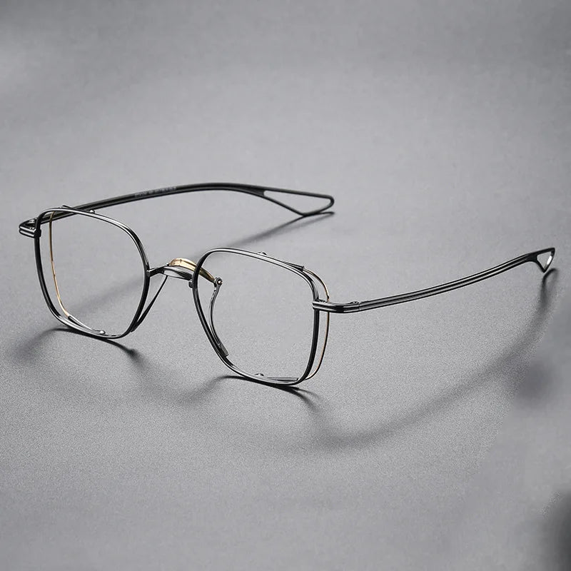 Aimee Unisex Full Rim Square Double Bridge Titanium Eyeglasses 842124 - Lightweight Durable Frame for Reading, Work & Fashion - Perfect for Office, Home & Outdoor Activities