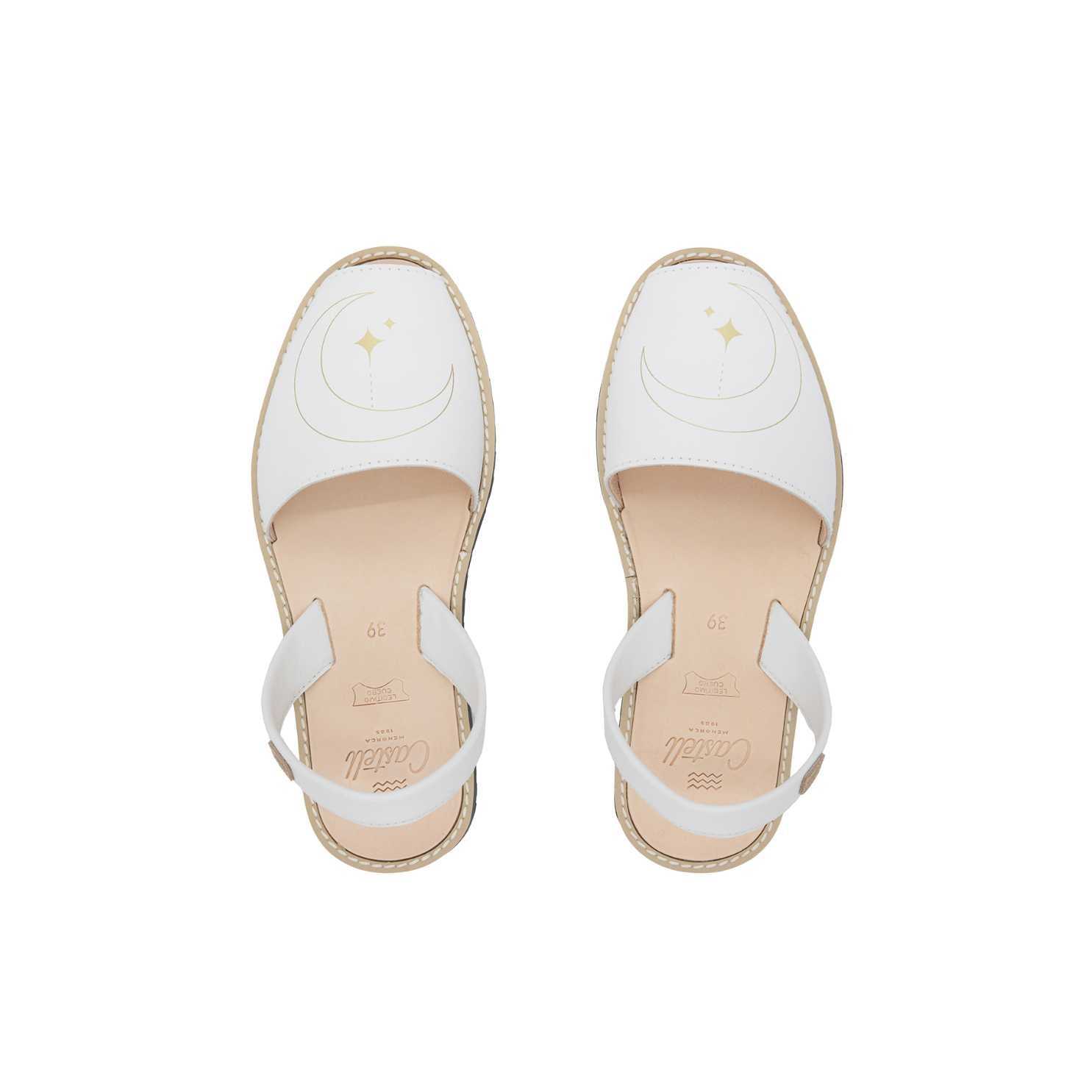 Open Toe Leather Menorcan Sandals with Sling Back - Madona 1056 Lunas Ciervo | Comfortable Summer Casual Shoes for Beach, Vacation & Outdoor Walking