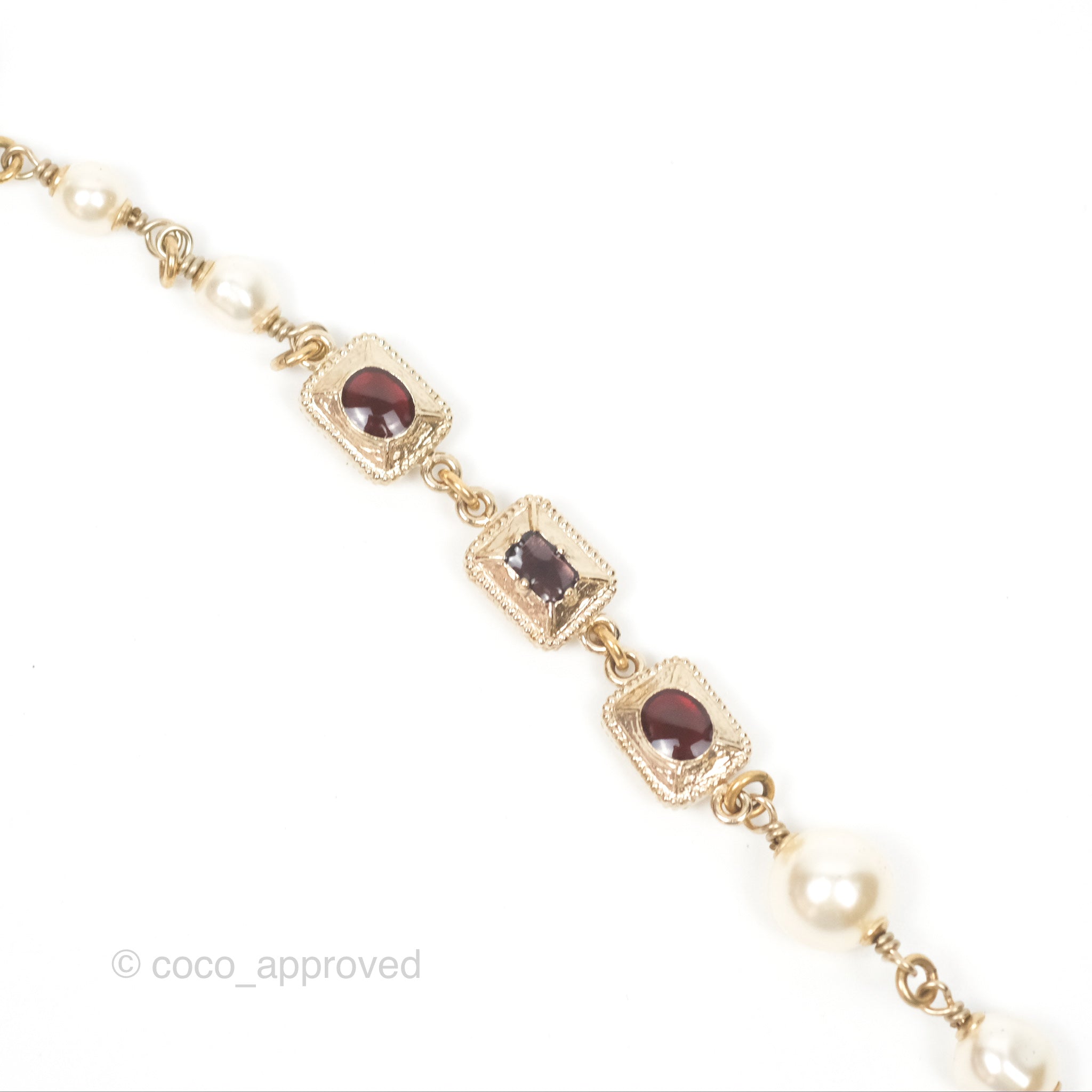 Chanel CC Pearl Gemstone Long Necklace in Gold Tone - 17A Collection | Elegant Jewelry for Women, Perfect for Parties, Weddings & Special Occasions