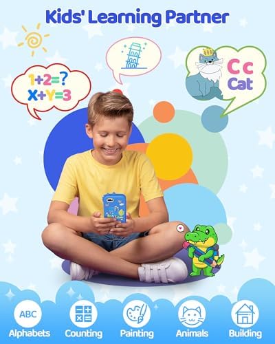 **KOKODI Kids Smart Phone Toy - Touchscreen HD Dual Camera Learning Phone for Boys & Girls 3-10 | Christmas Birthday Gift, Travel & Preschool Educational Toy | Dinosaur-Themed Play Phone for Toddlers (Ideal for Home, Car, & Classroom Use)**