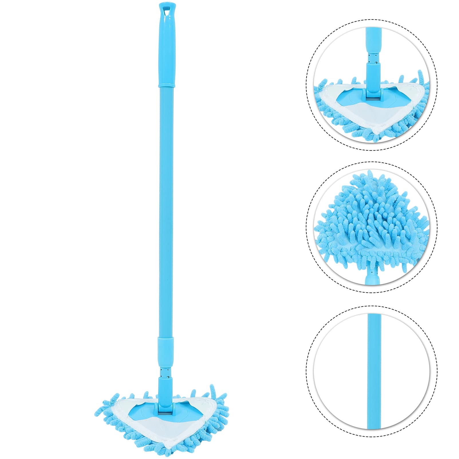 VICASKY Mini Triangle Mop - Adjustable Cordless Handheld Cleaning Mop for Tile Floors, Walls, Bathroom & Kitchen - Blue | Perfect for Tight Corners, Small Spaces & Quick Spot Cleaning