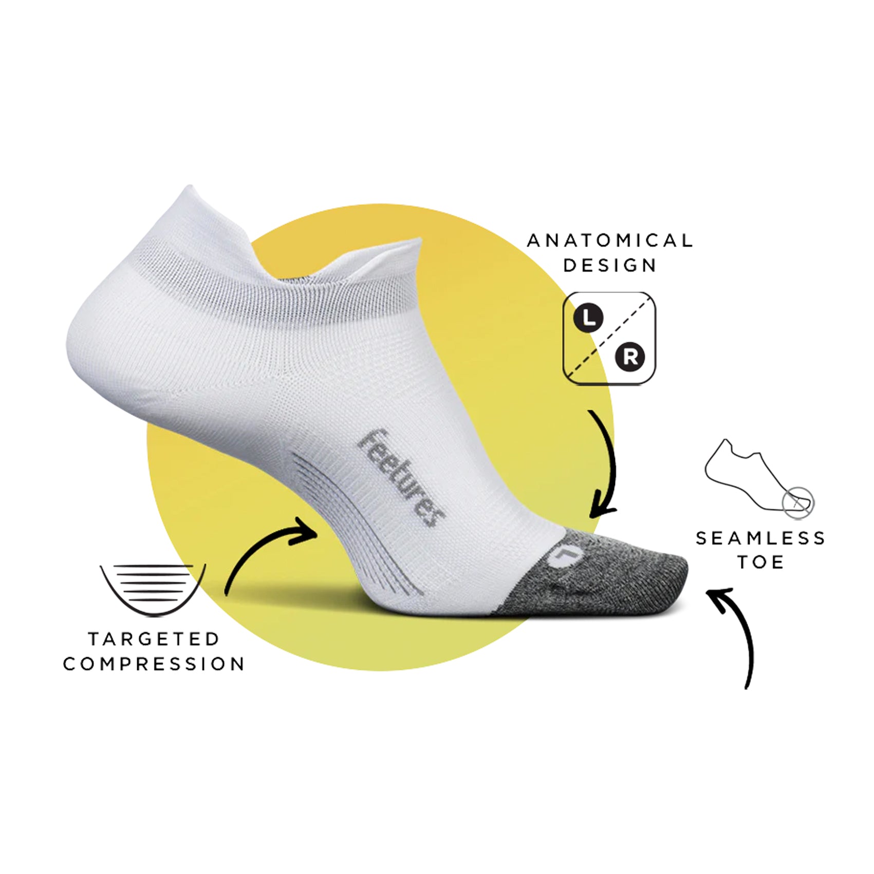 Unisex Feetures Light Cushion No Show Tab Socks - Breathable Athletic Socks for Running, Gym & Everyday Wear