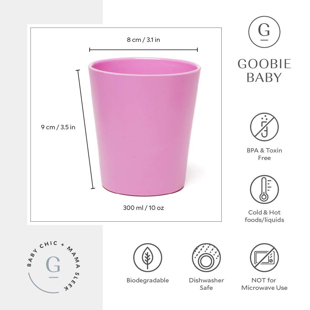 Eco-Friendly Bamboo Drinking Cups for Kids - Set of 4 Reusable 10oz Toddler Cups | BPA-Free, Durable Dinnerware for Home, School & Outdoor Activities