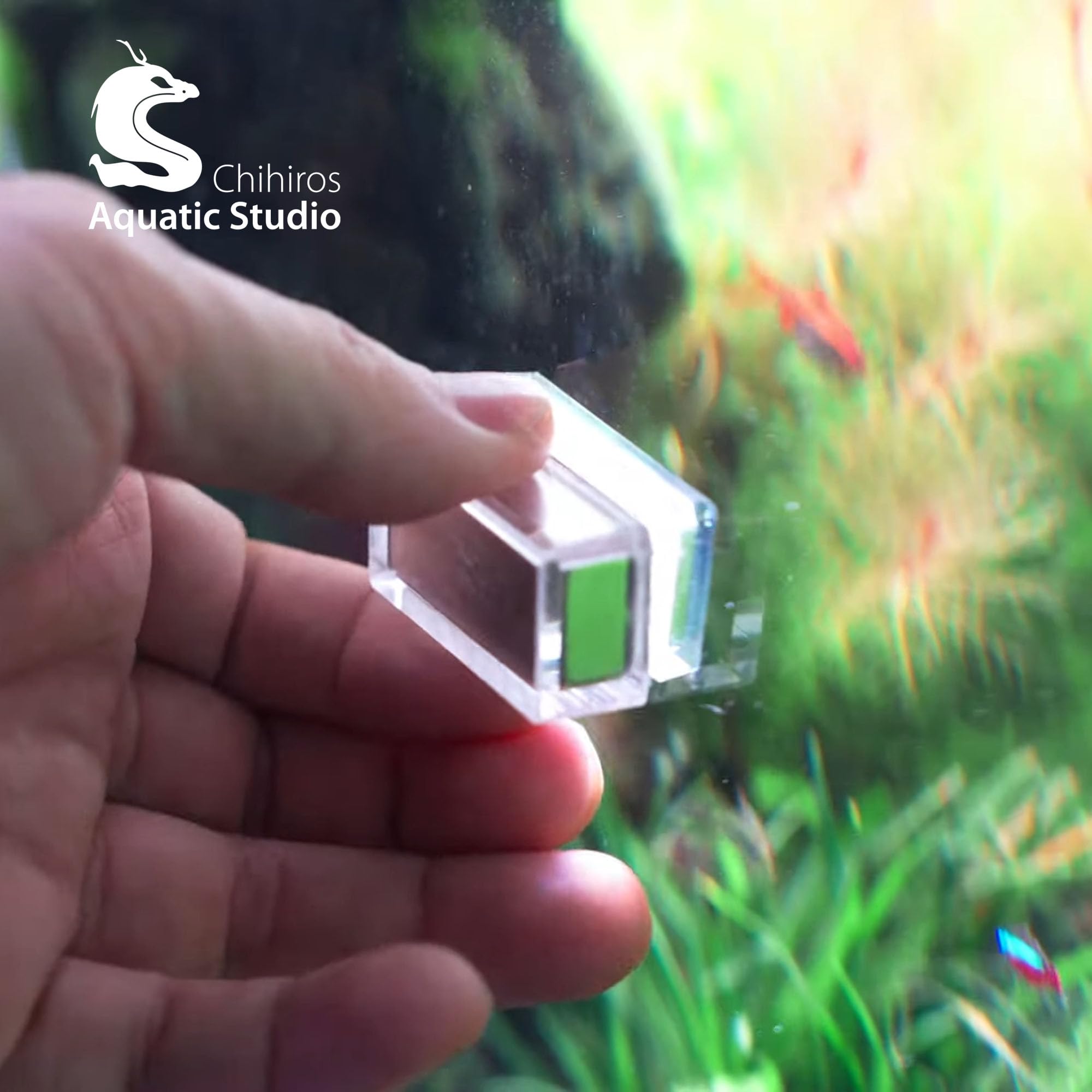 Chihiros Magnetic Aquarium Cleaner for 8-10mm Thick Glass Tanks - Non-Slip & Scratch-Free Fish Tank Glass Cleaner with Floating Design - Professional Aquarium Cleaning Tool for Nano Reef & Planted Tanks - Perfect for Home, Office or Pet Store Aquarium Maintenance