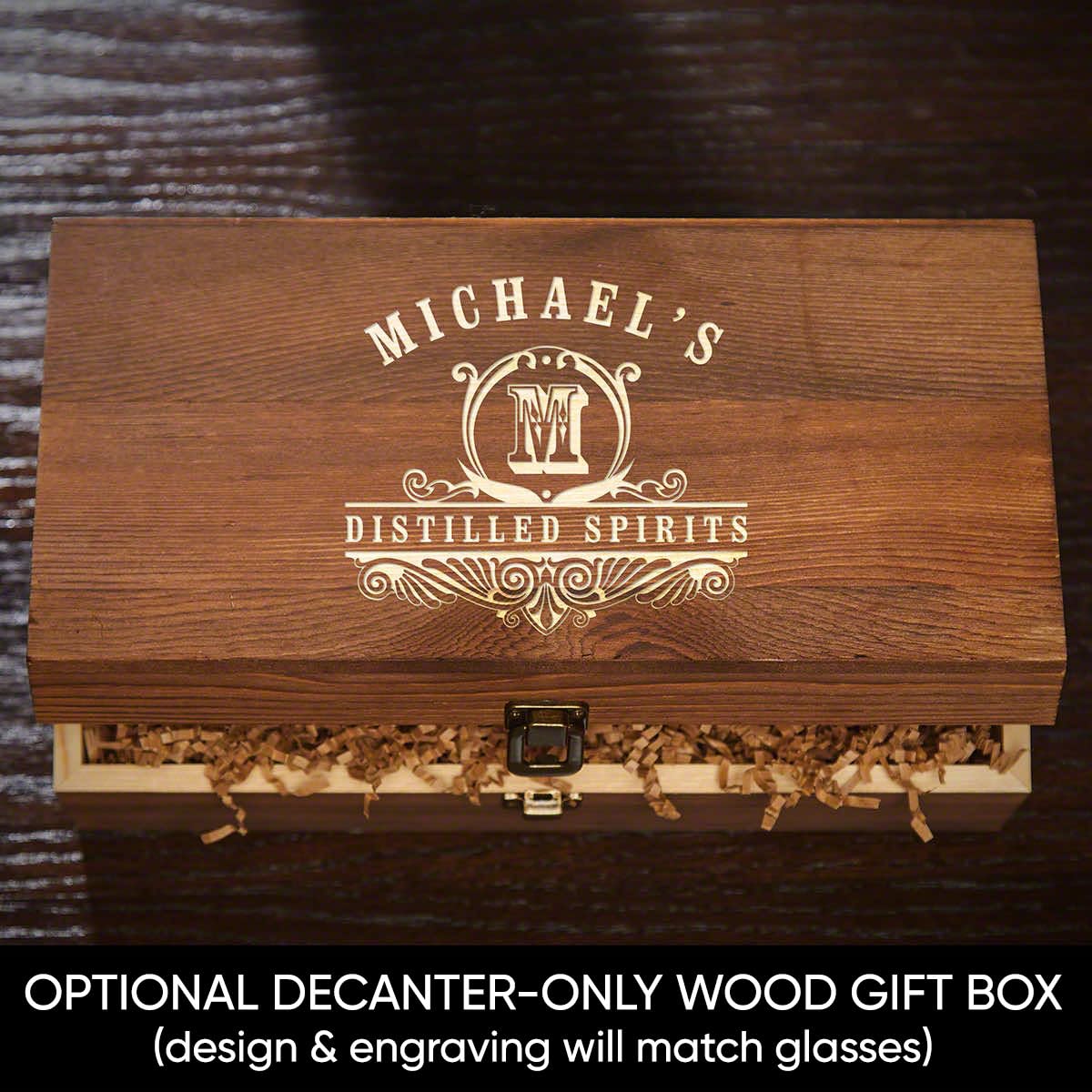 Personalized Whiskey Gift Set - Engraved Wooden Box & 2 Twist Glasses - Perfect for Anniversary, Birthday, Father's Day & Special Occasions