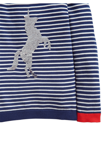 Joules Miranda Navy Stripe Sequin Horse Sweater - Stylish Equestrian Pullover for Women | Perfect for Riding, Casual Wear & Countryside Outings