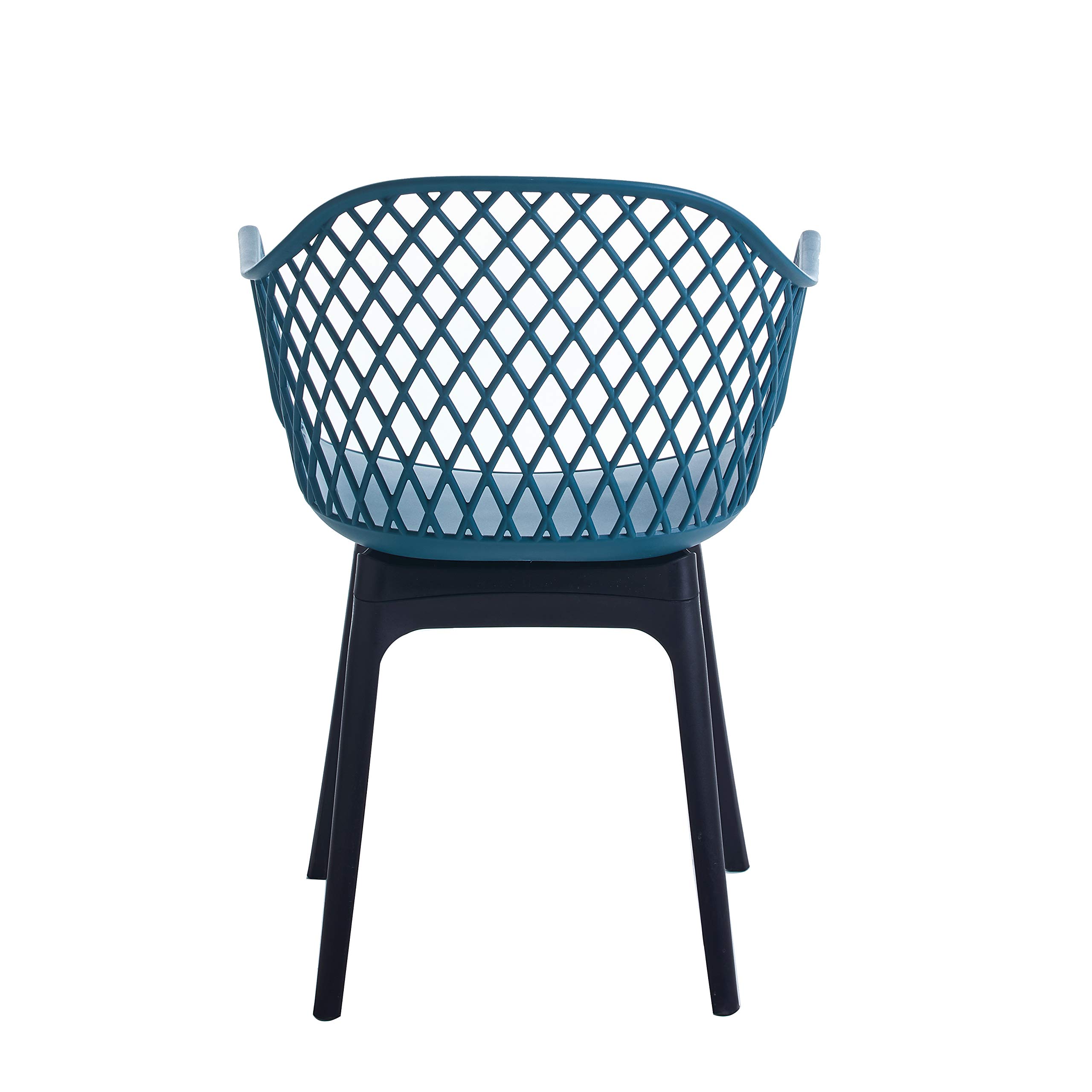 Porthos Home Miro Dining Chairs Set of 2 - Waterproof & Stain Resistant Plastic Chairs with Geometric Pattern & Sturdy Legs - Modern Mid-Height Back Design for Kitchen, Dining Room & Outdoor Patio Use