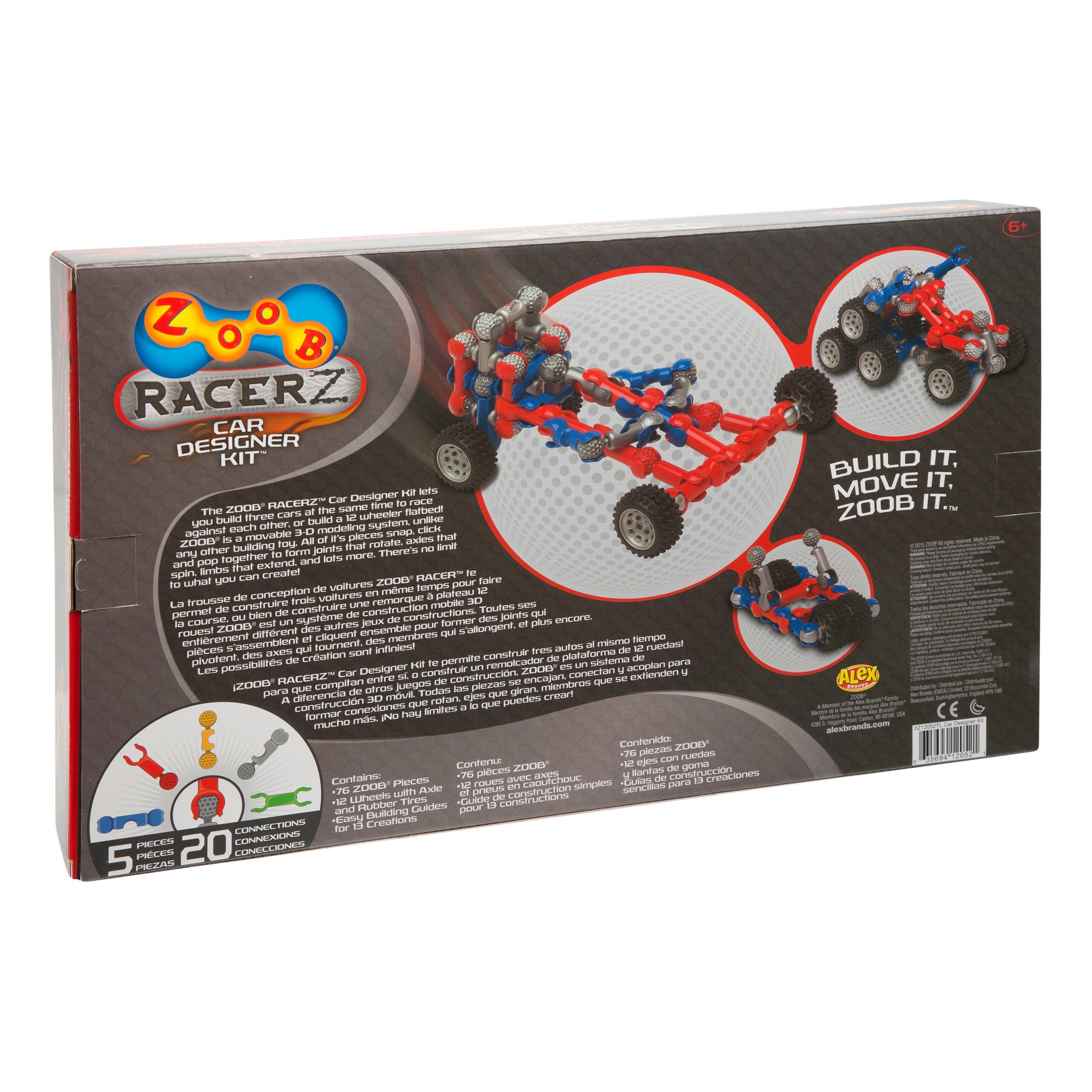 ALEX Toys ZOOB CAR DESIGNER STEM Building Kit (0Z12052) - Creative Engineering Toy for Kids Ages 6+, Perfect for Birthday Gifts & Classroom STEM Activities