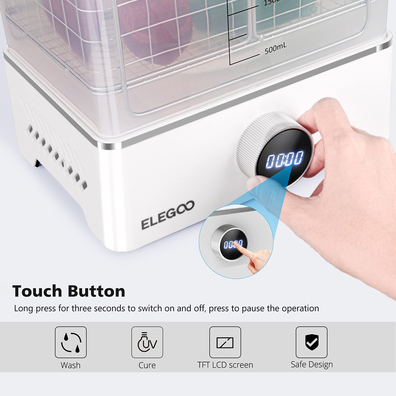 ELEGOO Mercury X Bundle - Wash & Cure Station with ABS-Like 3D Printer Resin (1000g, Grey) for High-Quality 3D Printing | Perfect for Miniatures, Prototypes & DIY Projects