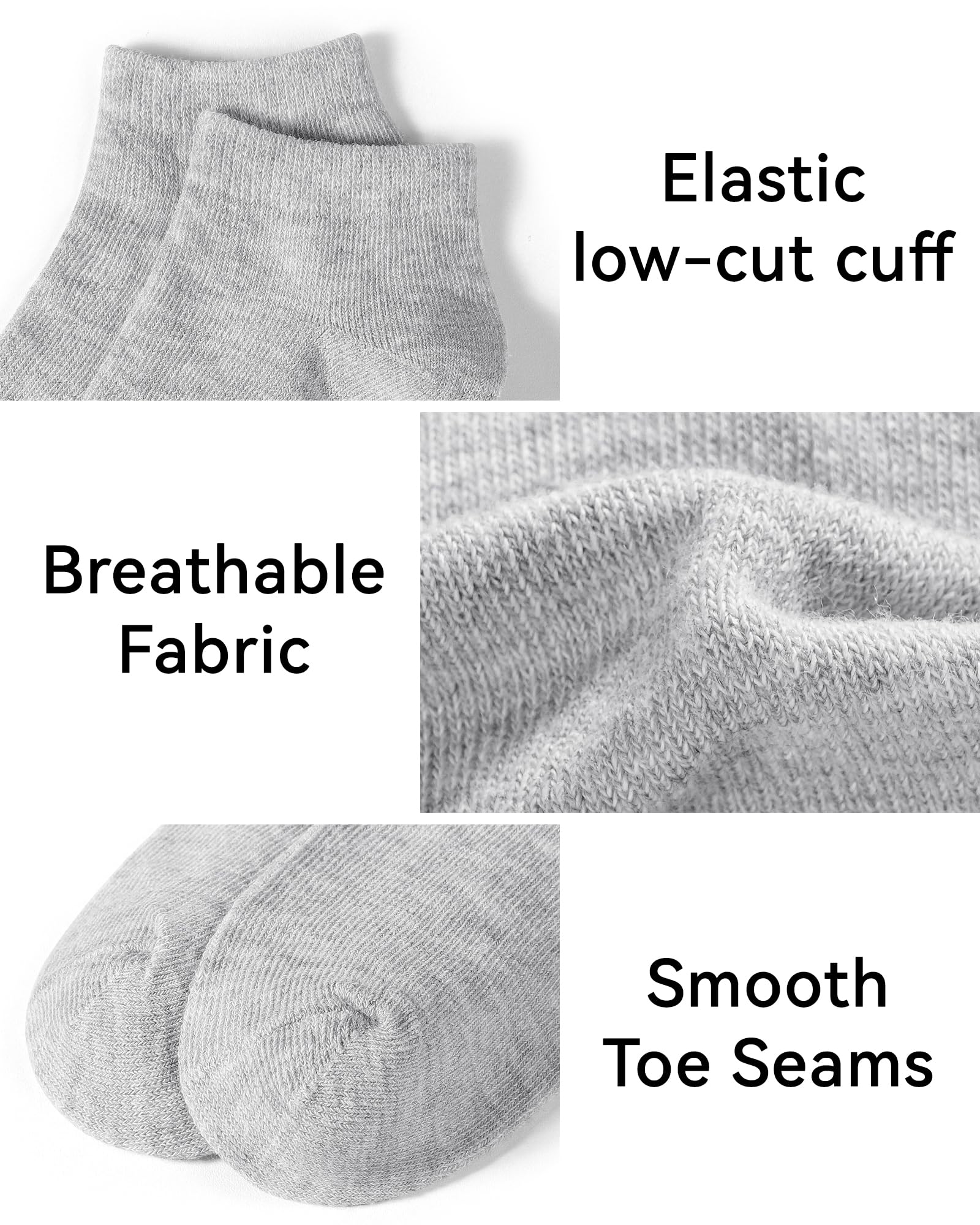 KEREDA 15 Pairs Kids Ankle Socks for Boys & Girls - Half Cushion Low Cut Athletic Socks - Perfect for School, Sports & Daily Wear